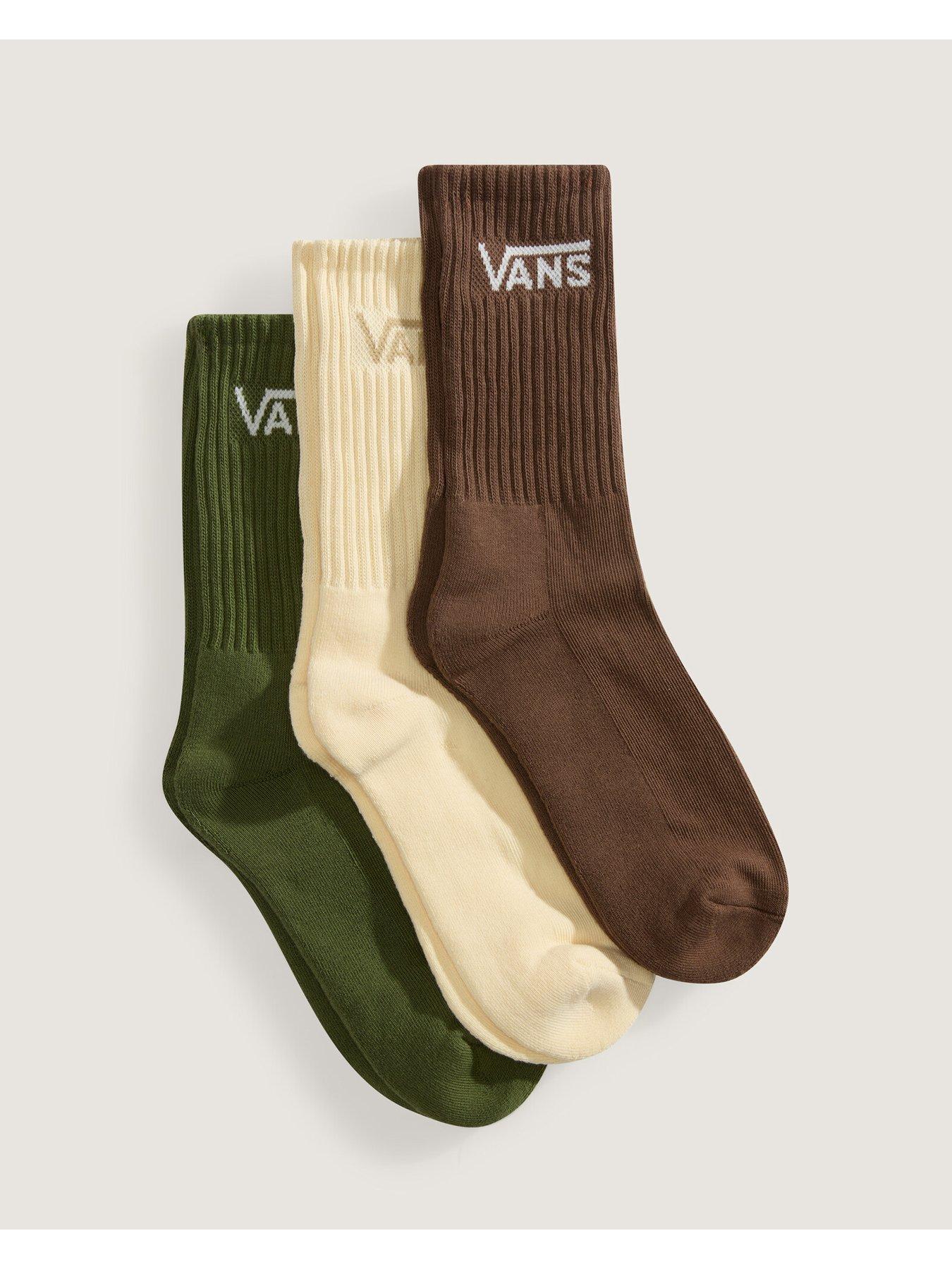 Image 2 of 3 of Vans Mens Crew Ribbed Logo Socks 3 Pack - Multi