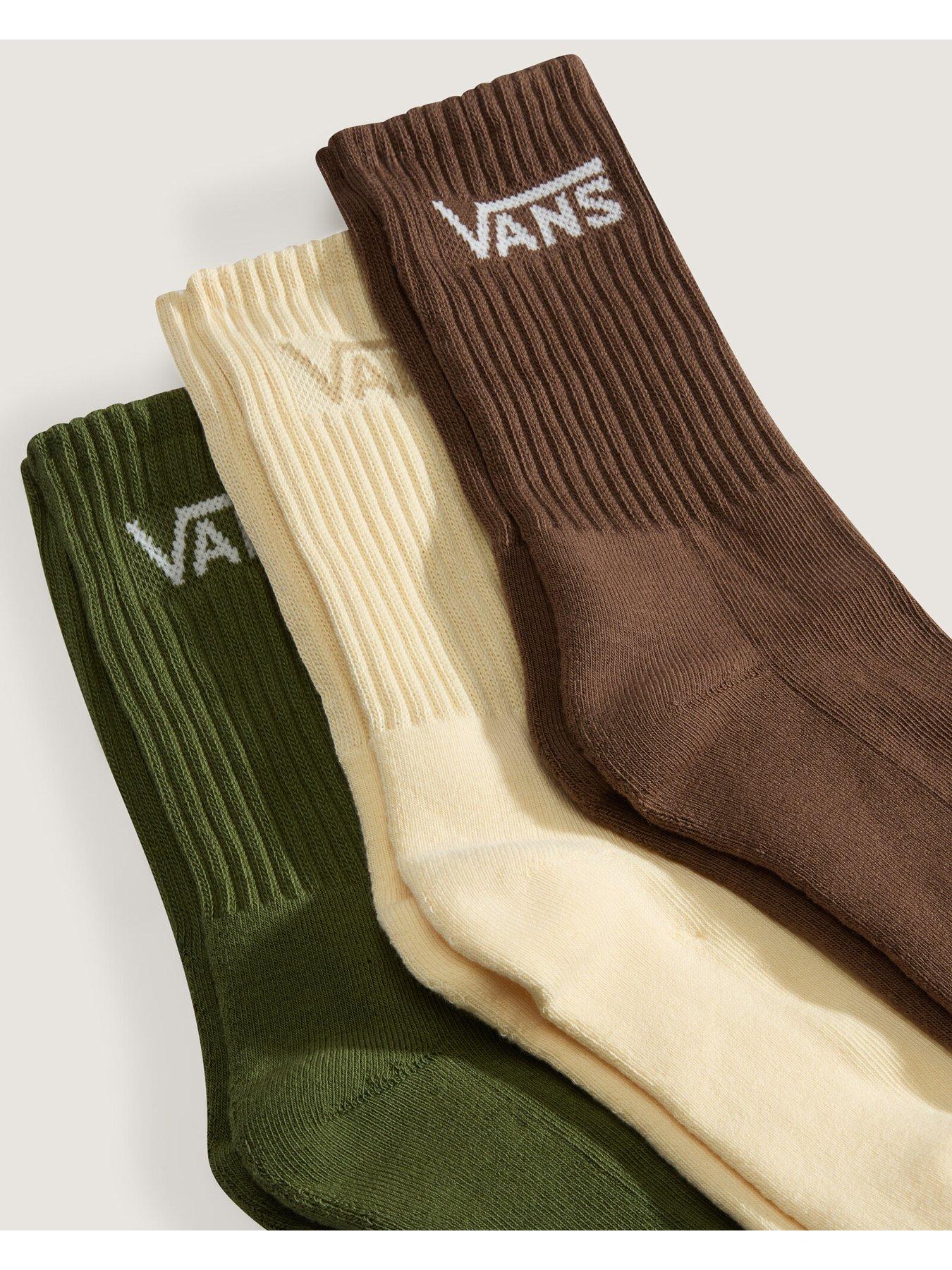 Image 3 of 3 of Vans Mens Crew Ribbed Logo Socks 3 Pack - Multi