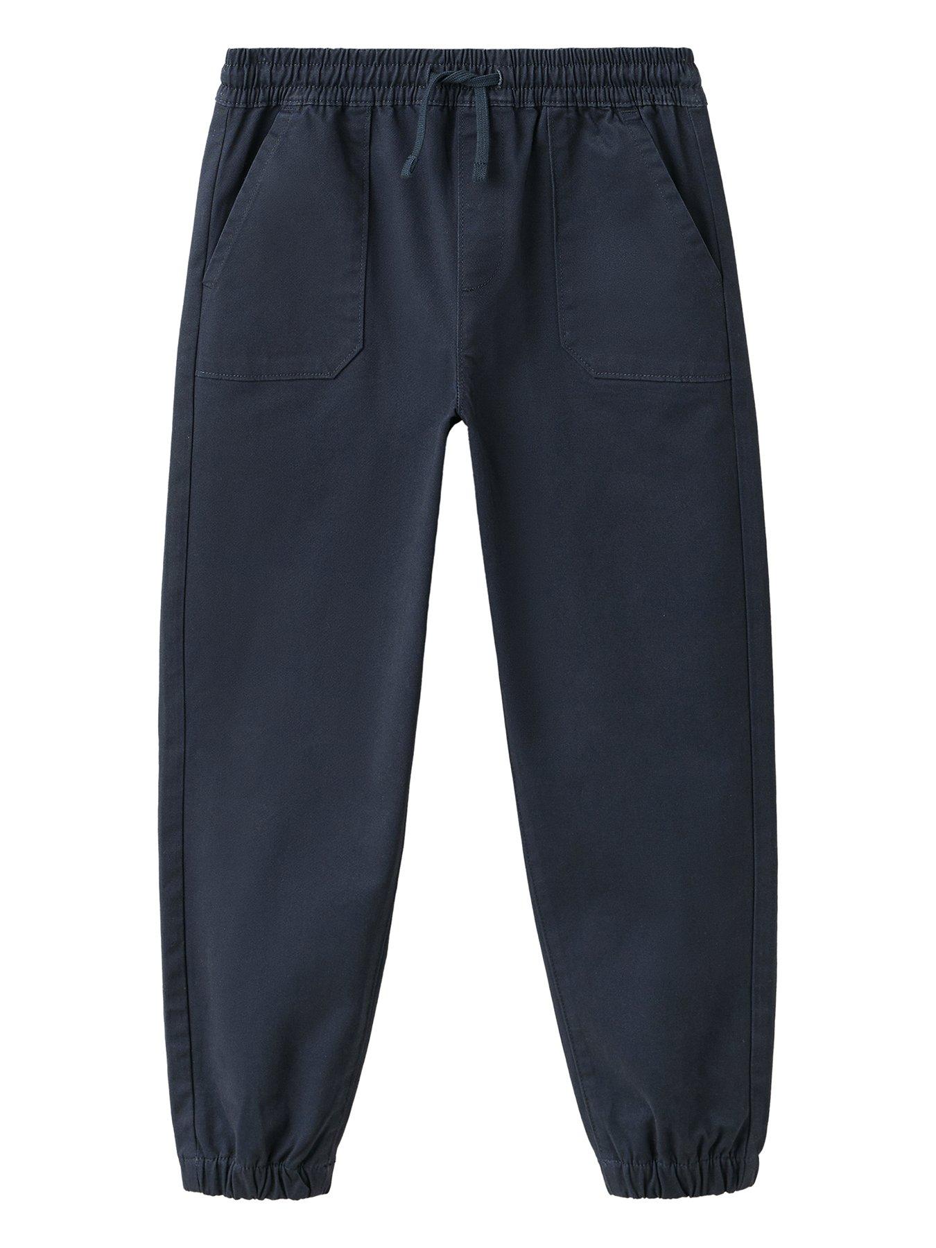 Mango Boys Cotton Jogger Style Trousers - Navy