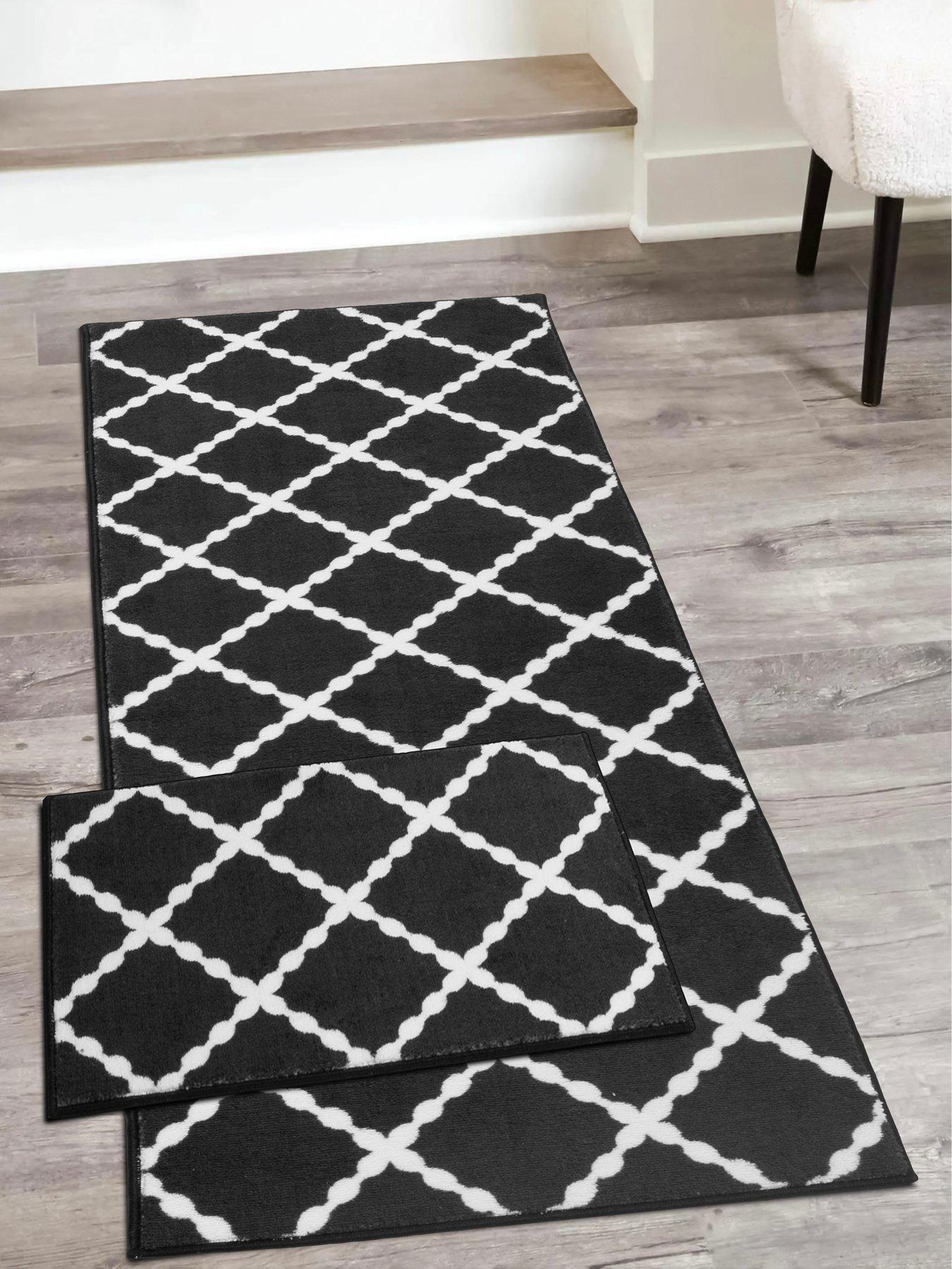 The Very Collection The Very Collection Deco Trelis Runner And Dooor Mat Set