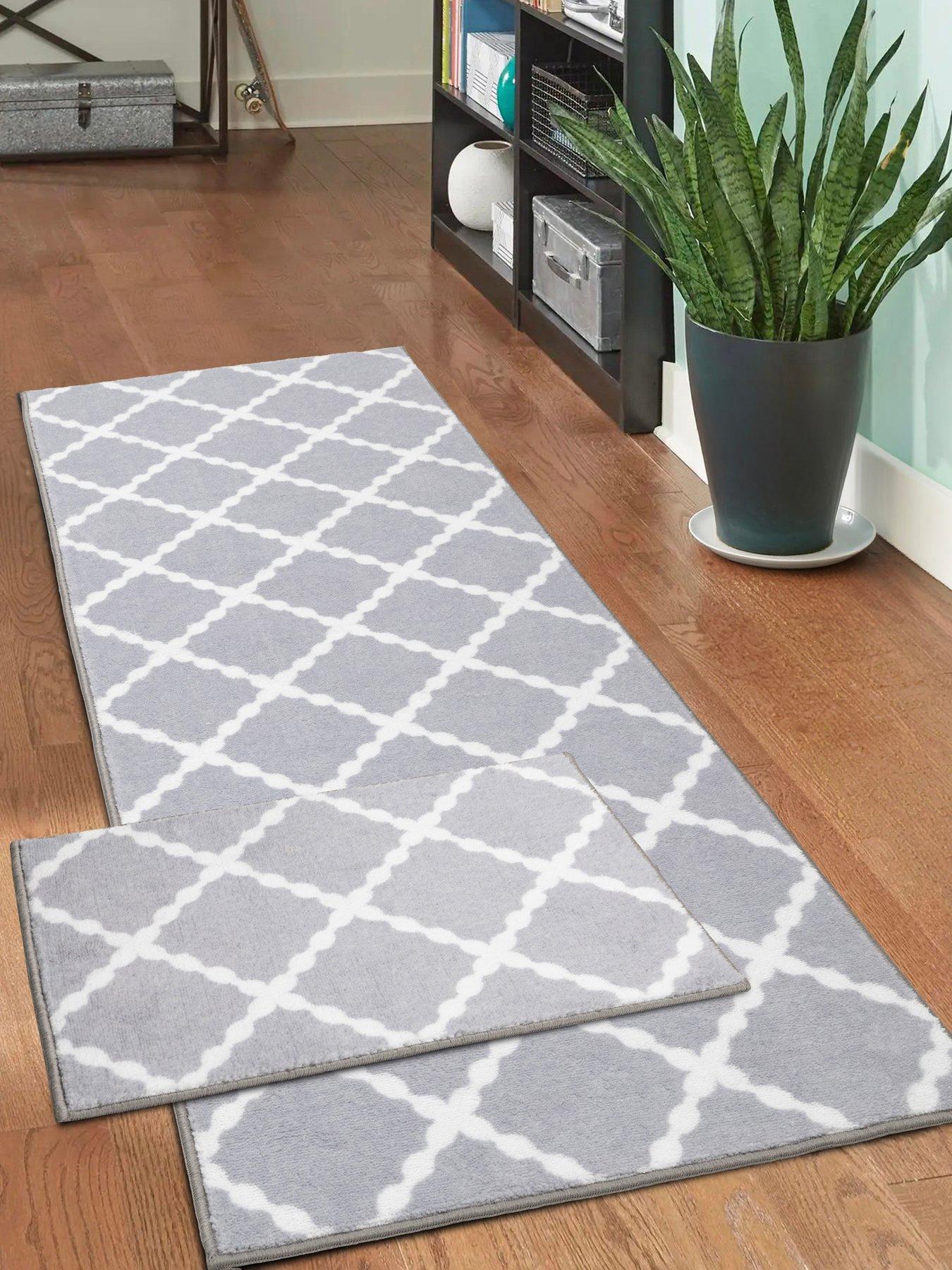 The Very Collection The Very Collection Deco Trelis Runner And Dooor Mat Set