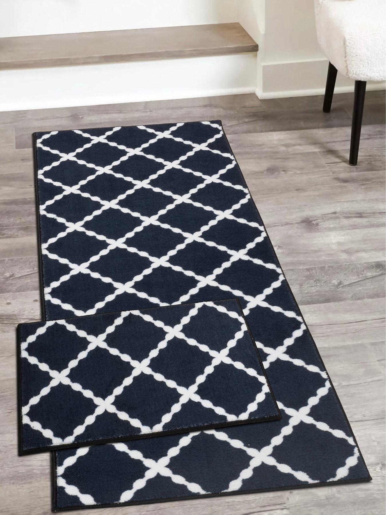 The Very Collection The Very Collection Deco Trelis Runner And Dooor Mat Set