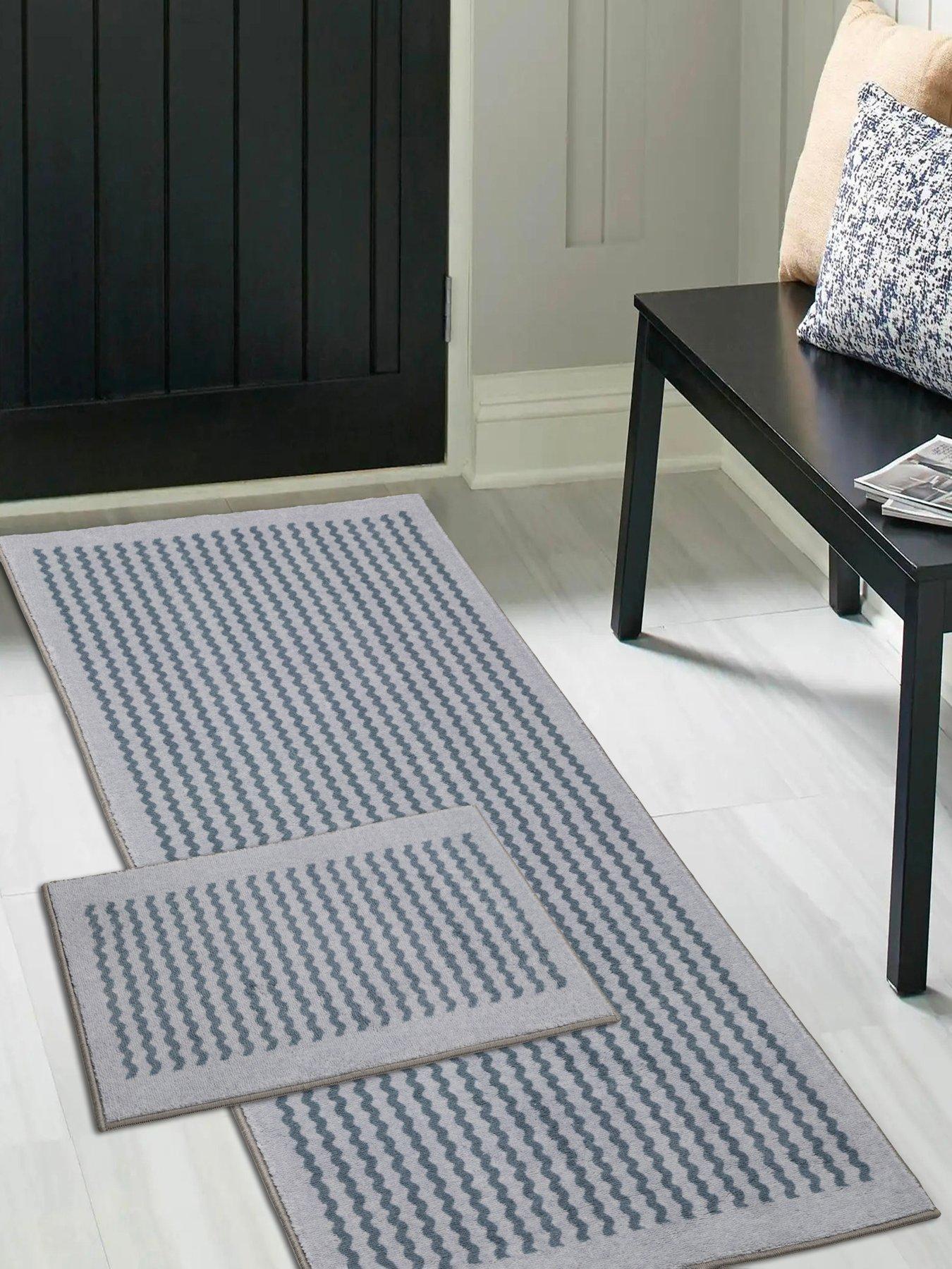The Very Collection Deco Border Zig-Zag Runner And Dooor Mat Set