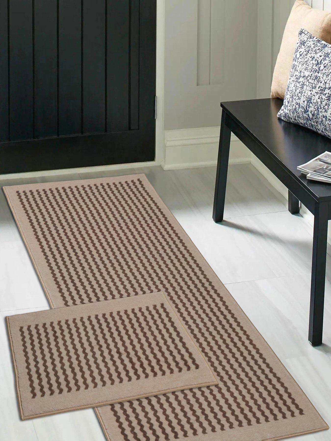 The Very Collection Deco Border Zig-Zag Runner And Dooor Mat Set