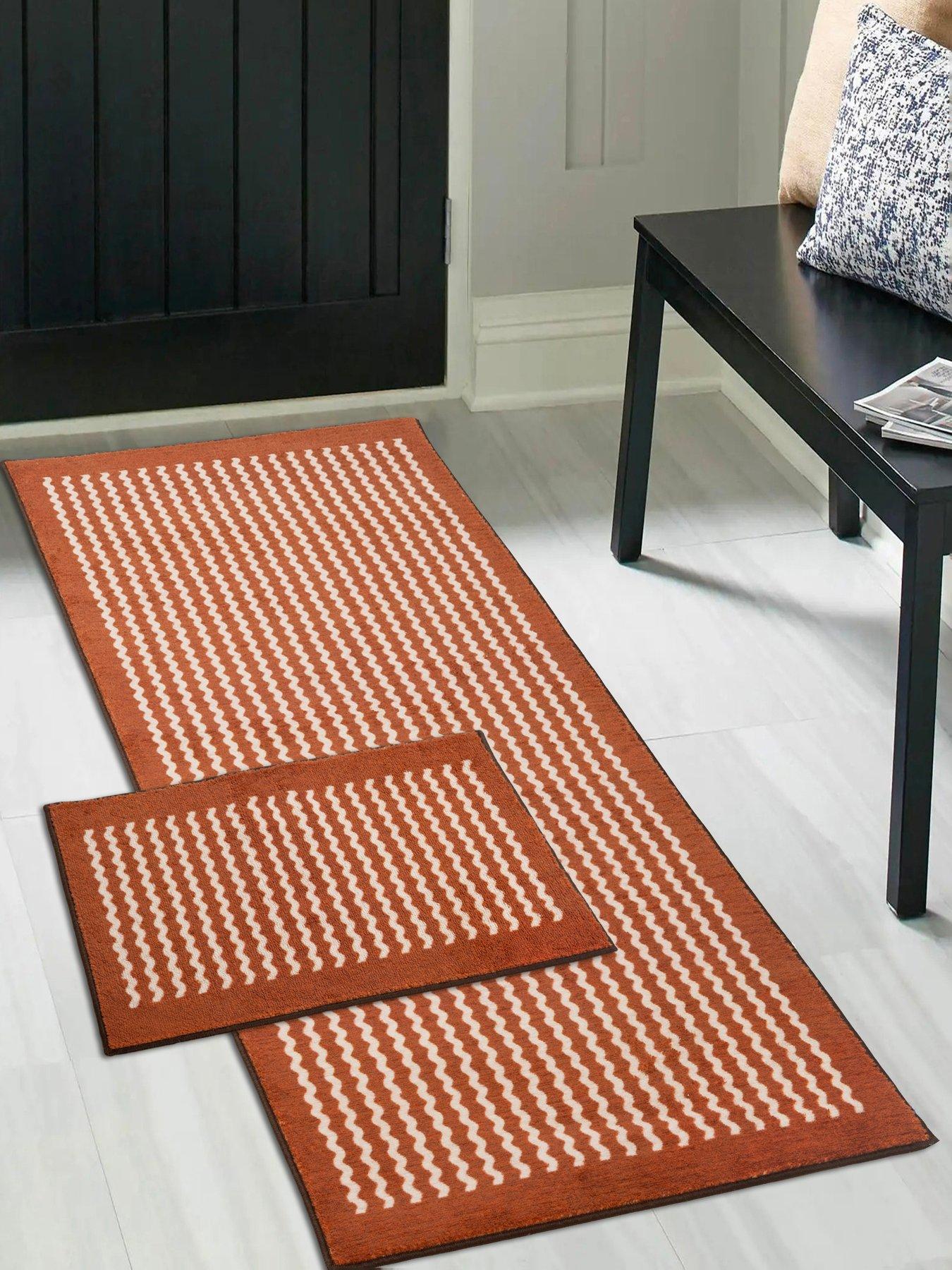 The Very Collection Deco Border Zig-Zag Runner And Dooor Mat Set