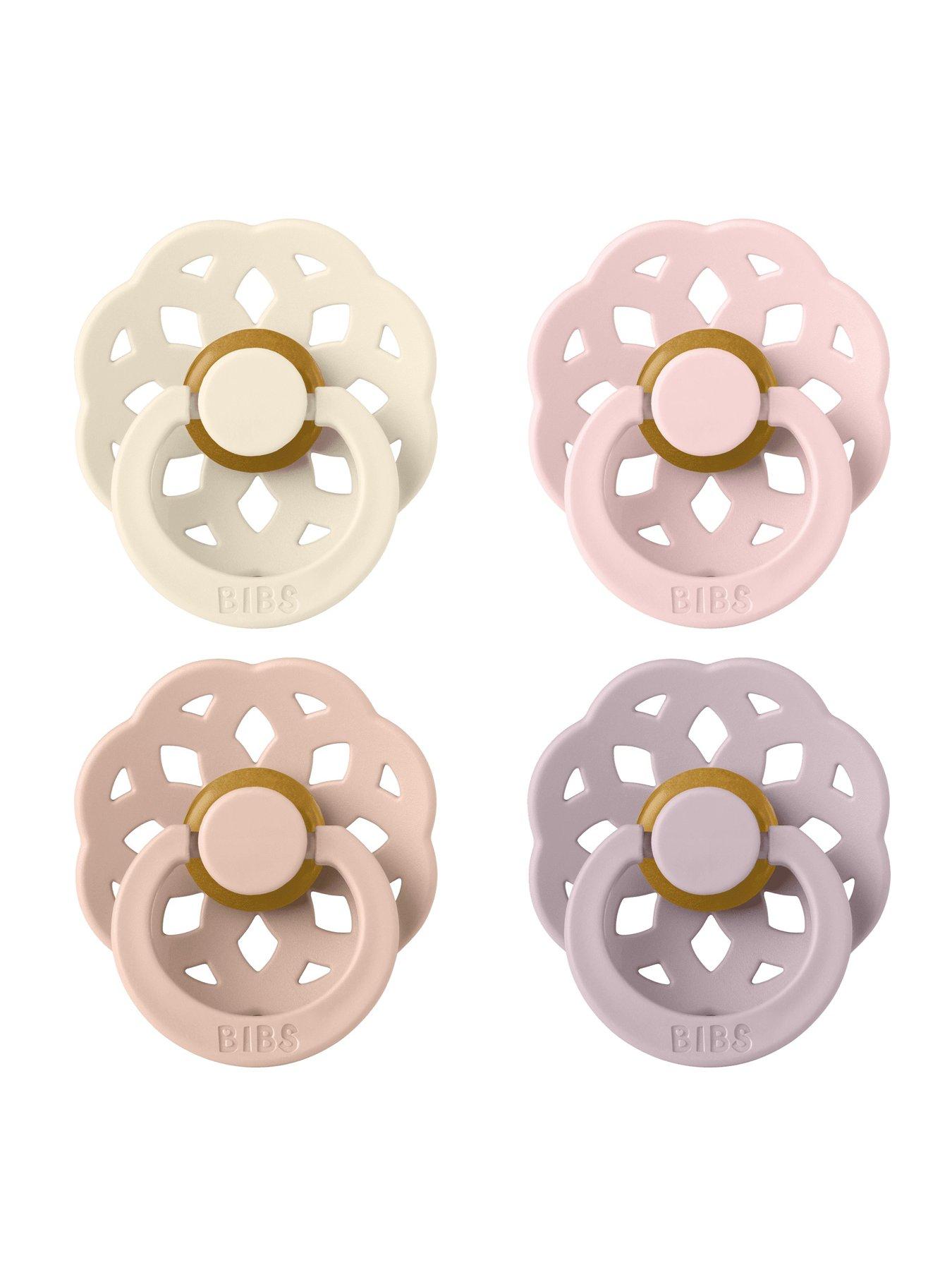 BIBS Pacifier Boheme 4 PACK Latex Size 2 Ivory/Blush/Blossom/Dusky Lilac