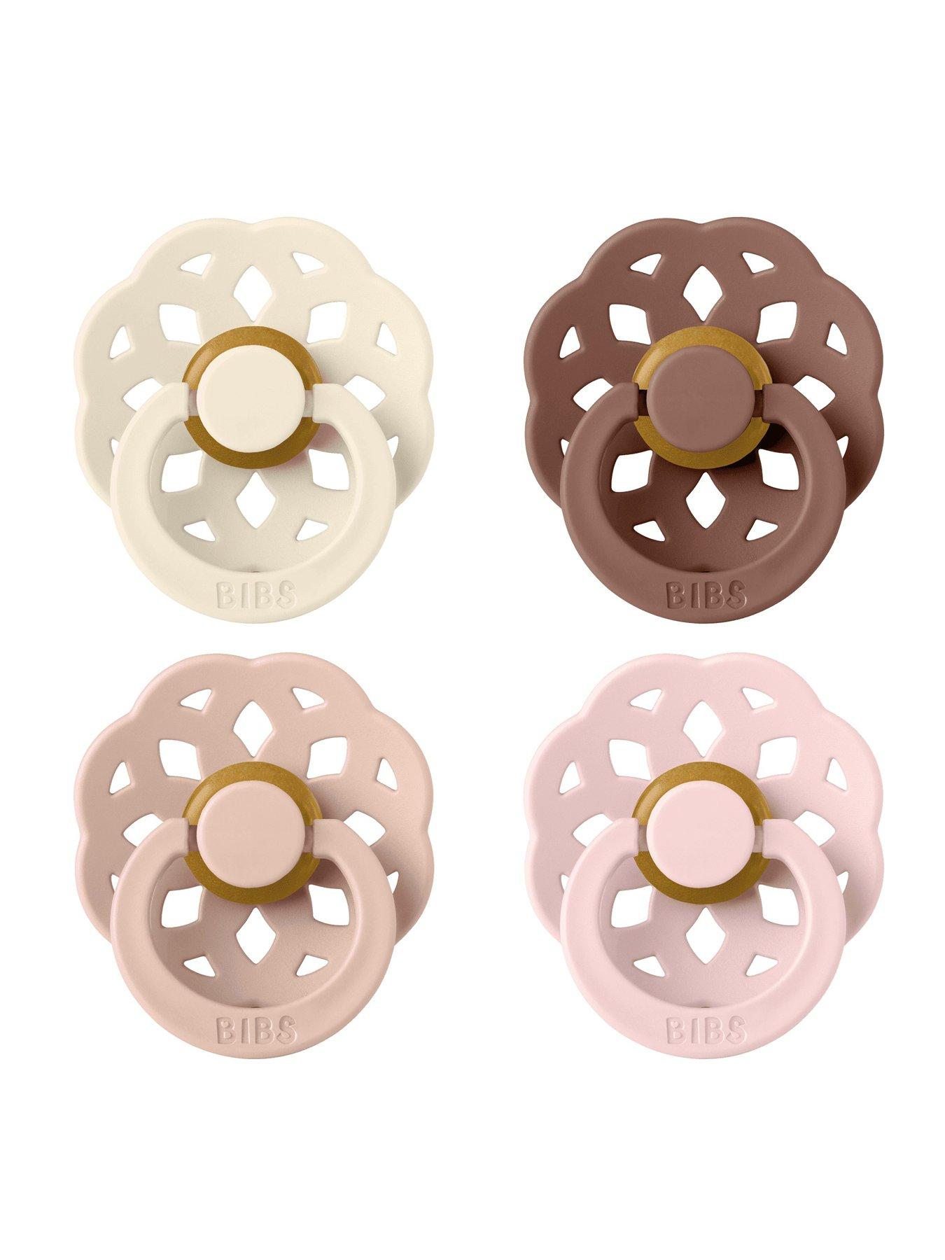 BIBS Pacifier Boheme 4 PACK Latex Size 1 Ivory/Blush/Woodchuck/Blossom