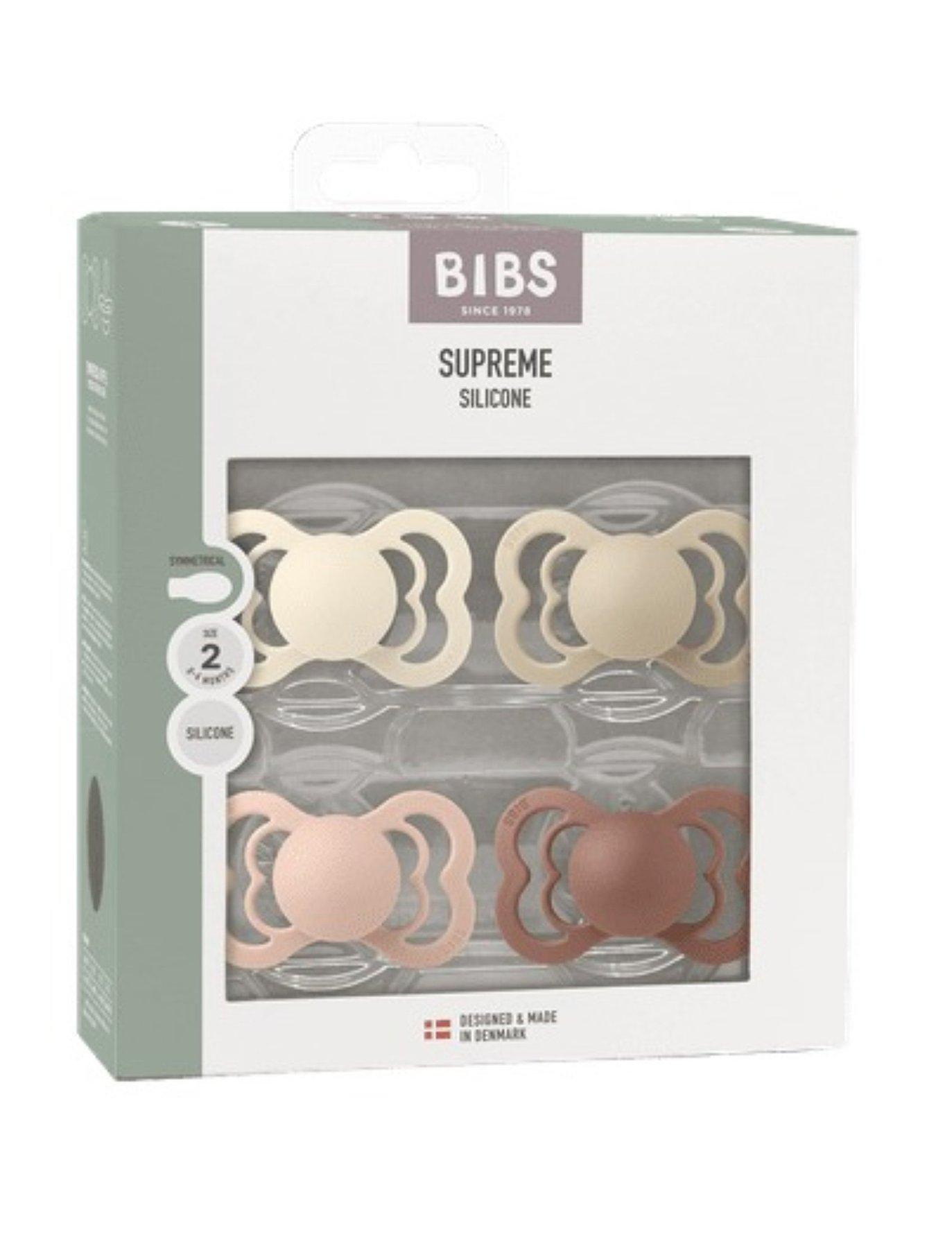 Image 2 of 5 of BIBS Pacifier Supreme 4 PACK Silicone Size 2 Ivory/Vanilla/Blush/Woodchuck