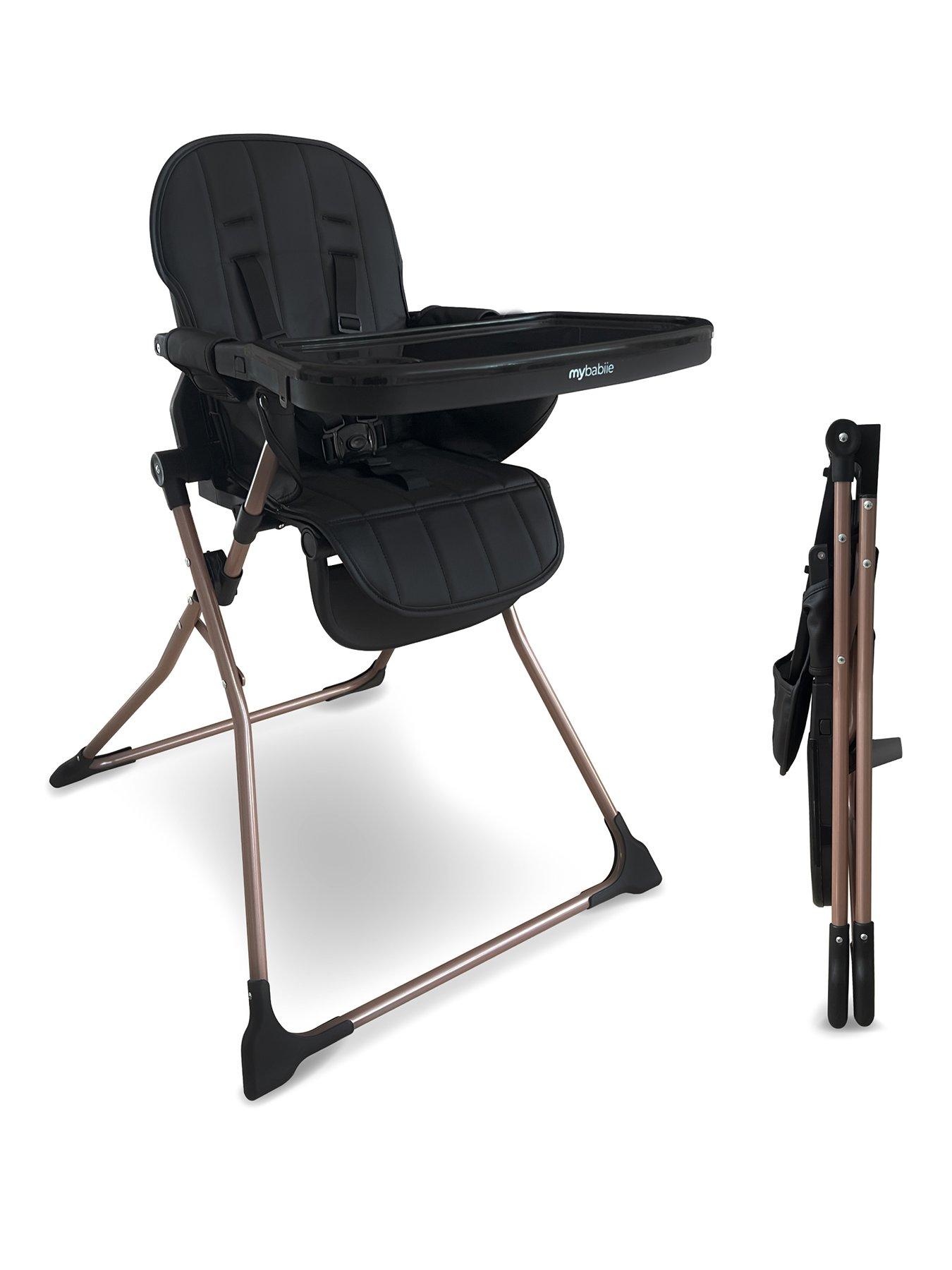My Babiie MBHC2 Compact Folding Highchair - Rose Gold Black