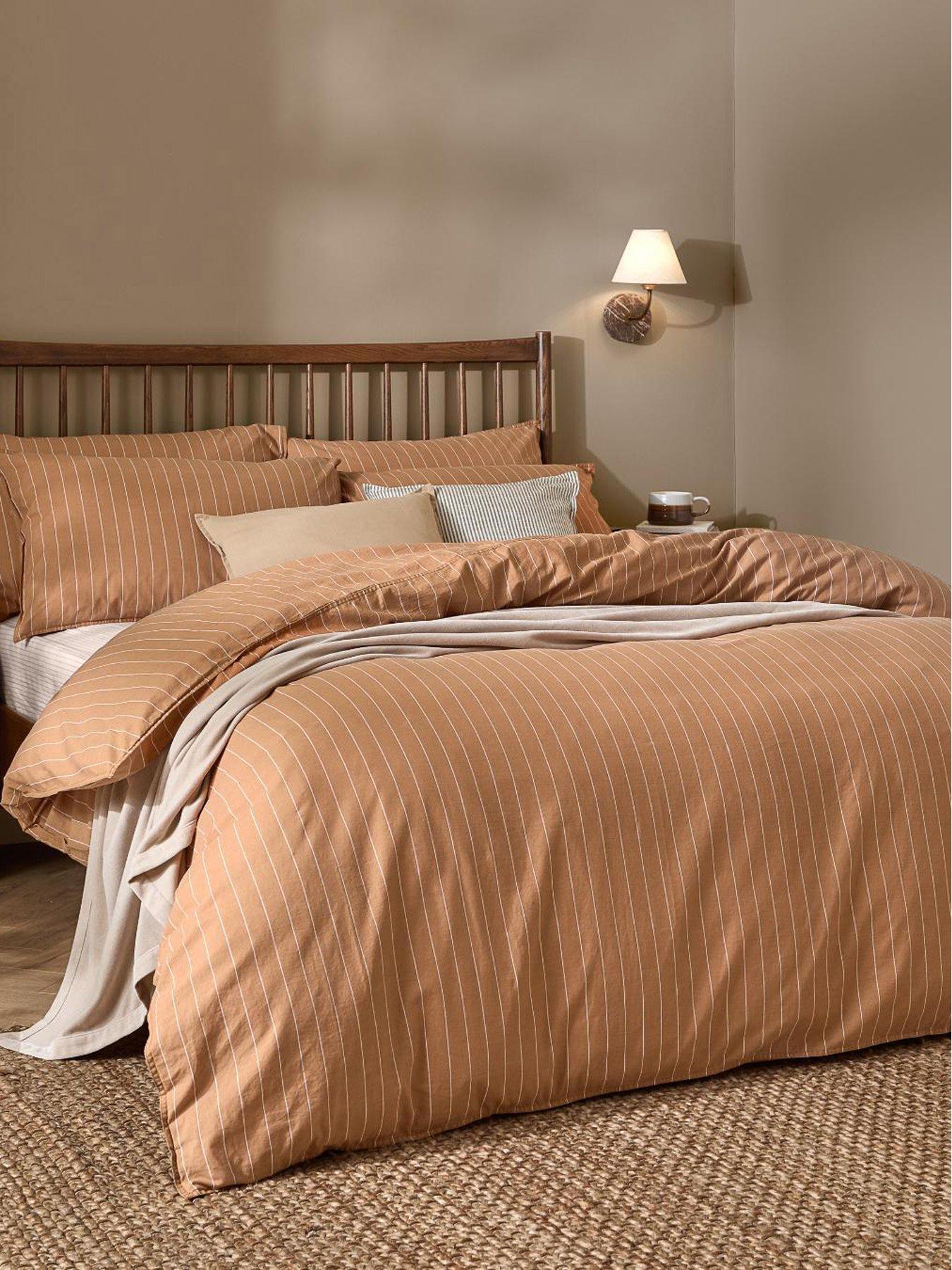 Yard Linear Stripe Super King Duvet Set Demerara Sugar