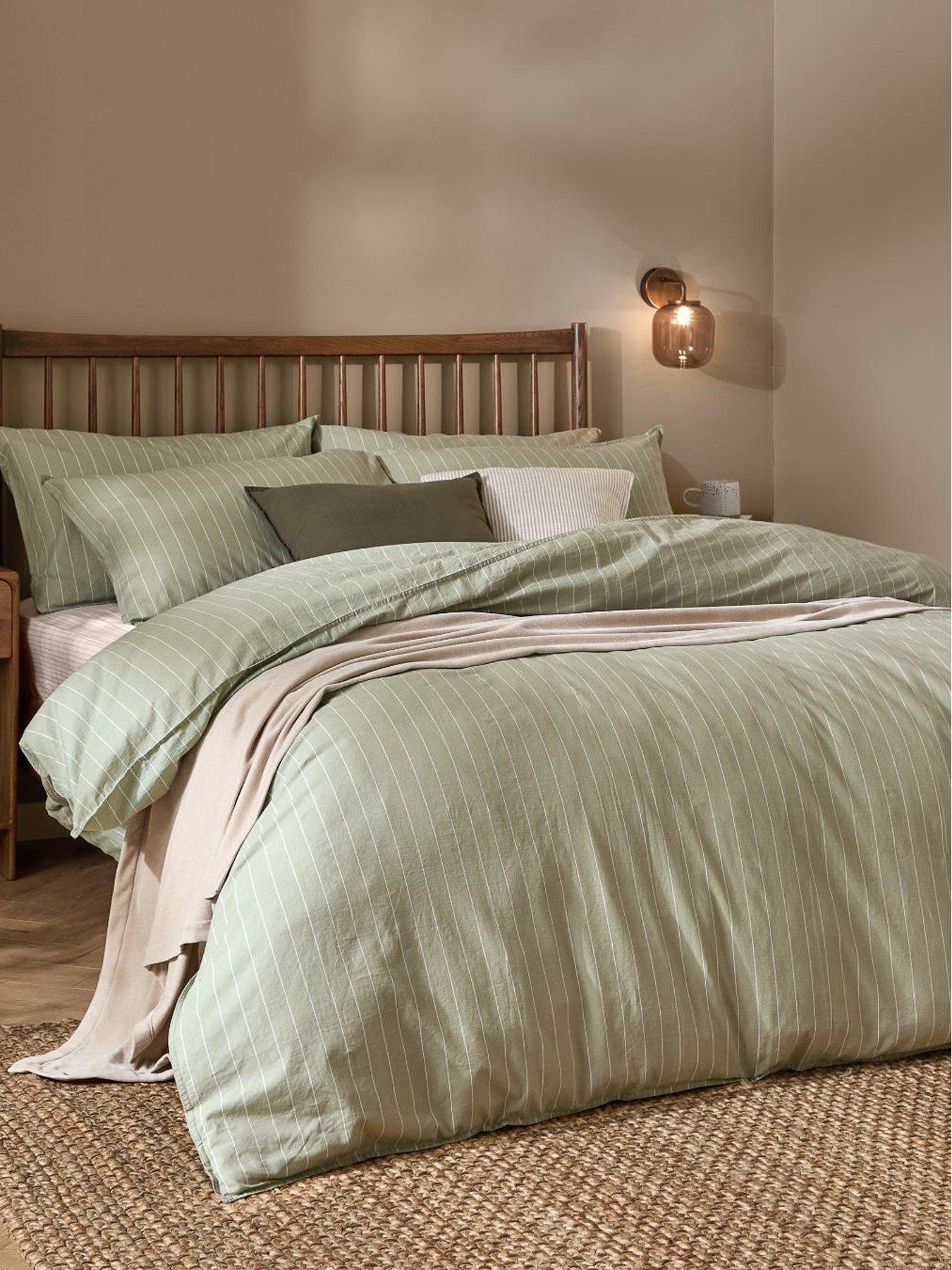 Yard Linear Stripe King Duvet Set Forest