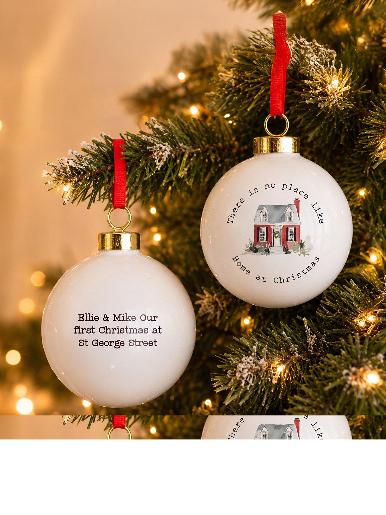 Image 2 of 3 of The Personalised Memento Company Personalised No Place Like Home Ceramic Bauble