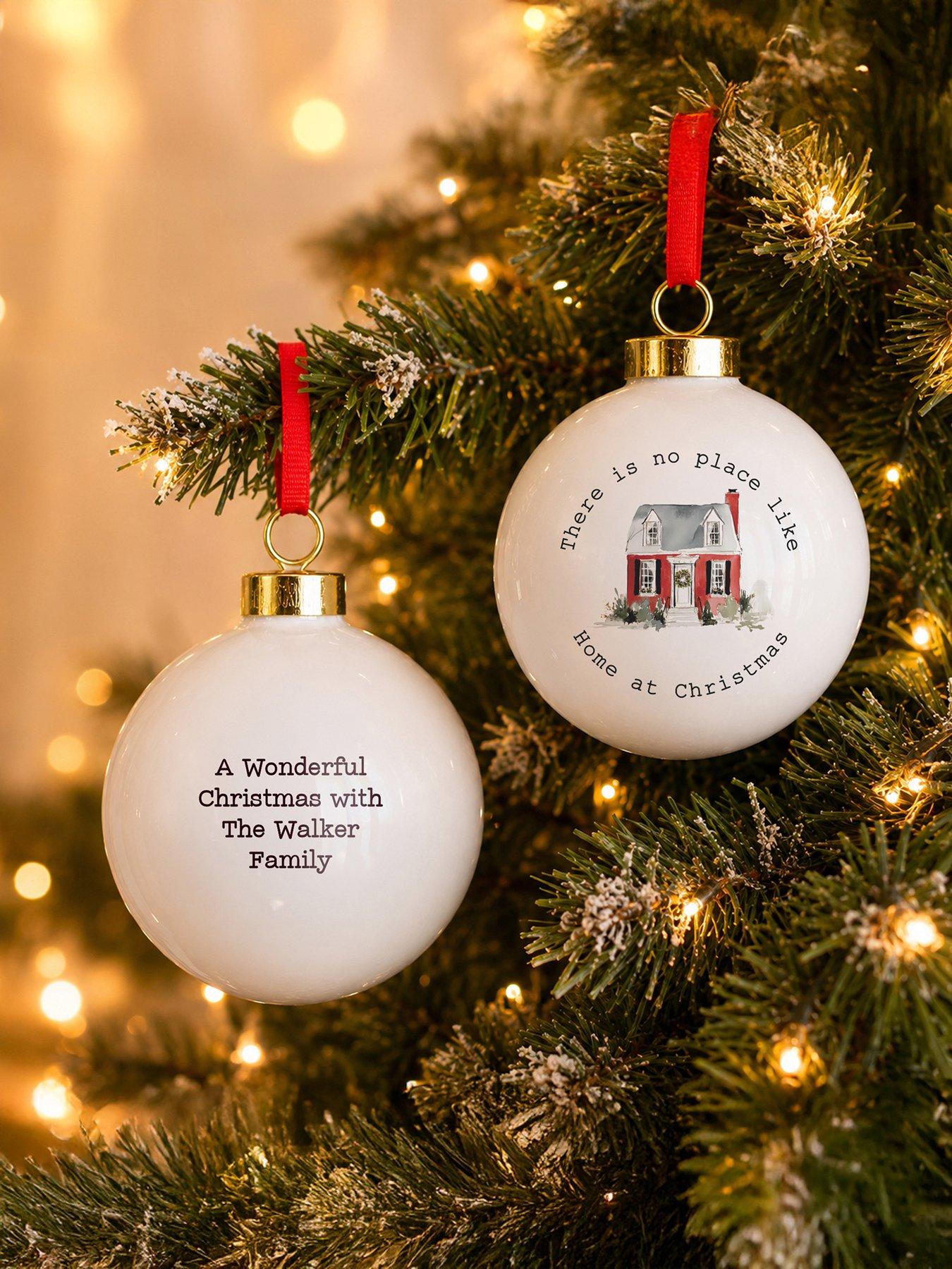Image 3 of 3 of The Personalised Memento Company Personalised No Place Like Home Ceramic Bauble