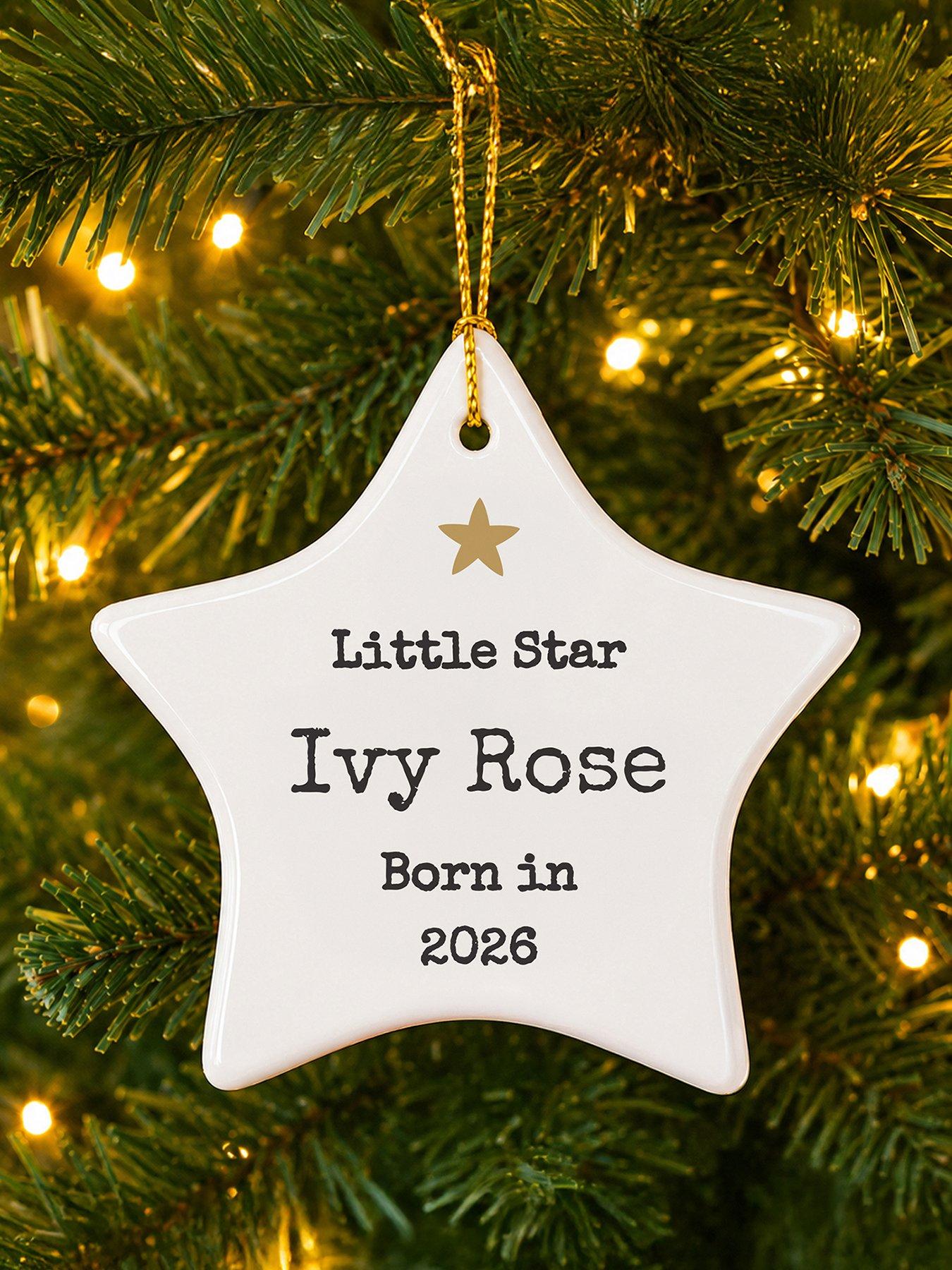 Image 1 of 3 of The Personalised Memento Company Personalised Little Star Christmas Tree Decoration