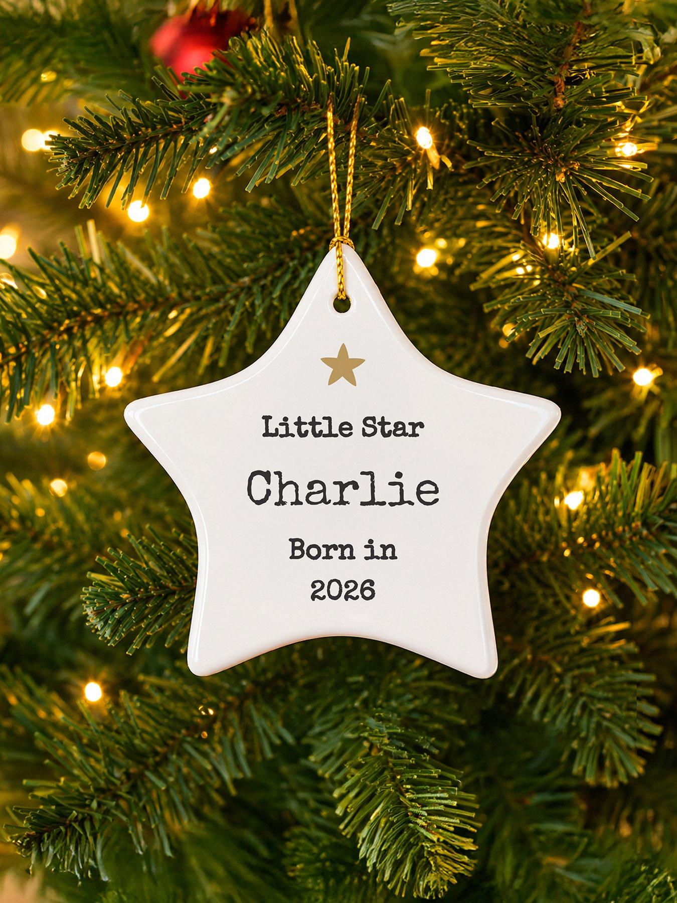 Image 3 of 3 of The Personalised Memento Company Personalised Little Star Christmas Tree Decoration
