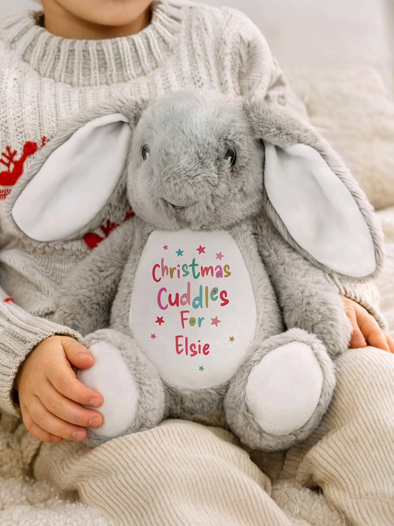 The Personalised Memento Company Personalised Christmas Cuddles Bunny Rabbit Soft Toy