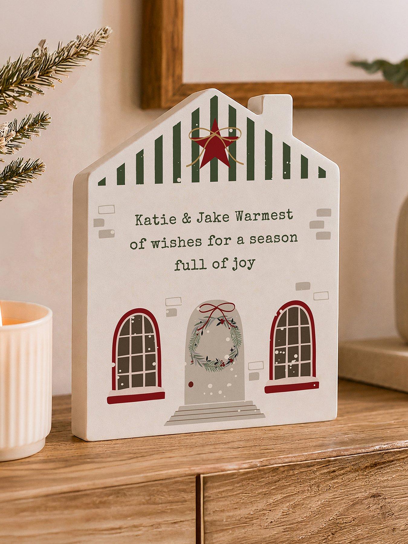 The Personalised Memento Company Personalised Christmas Home Wooden House Ornament