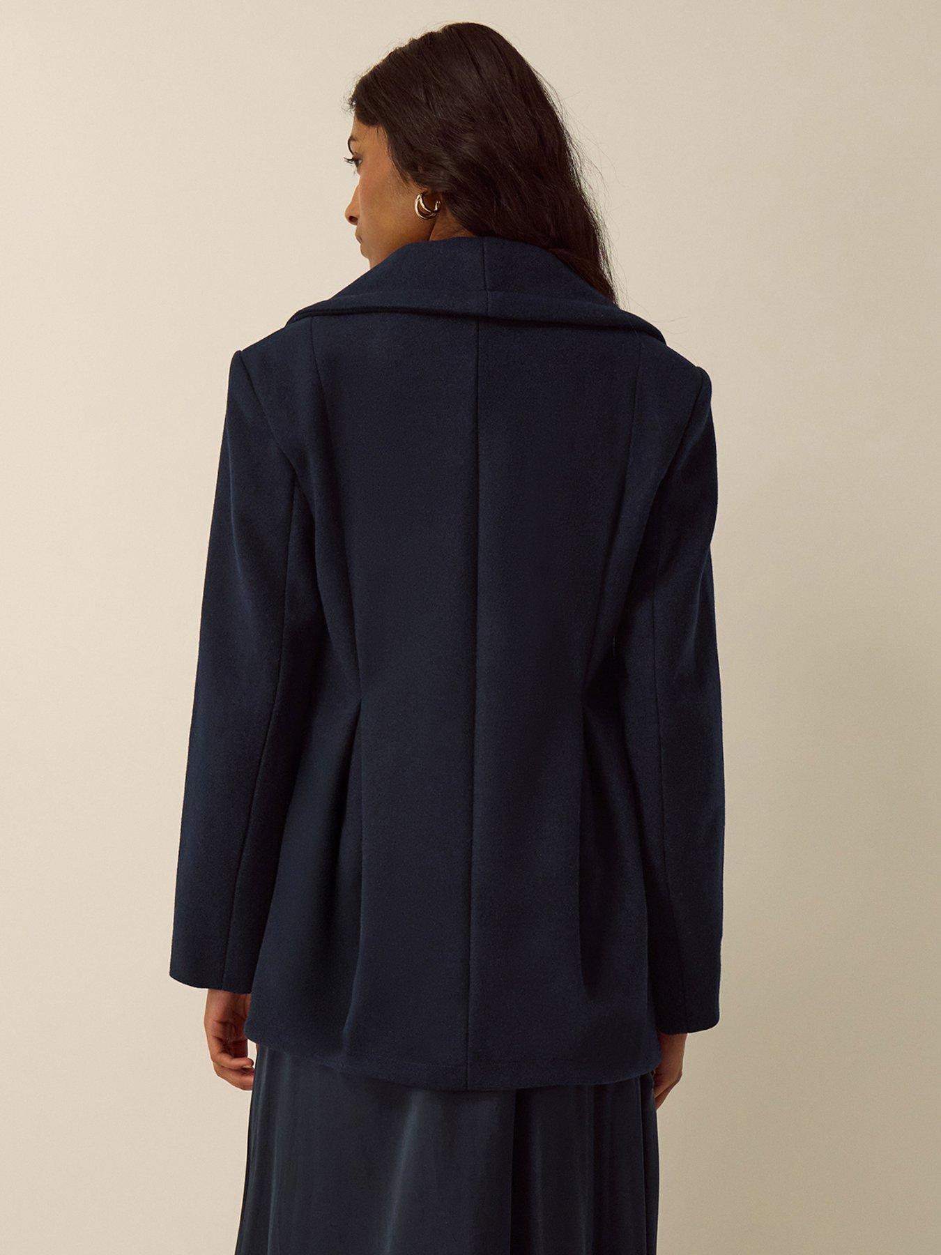 Image 2 of 5 of Monsoon Estelle Collar Coat - Blue