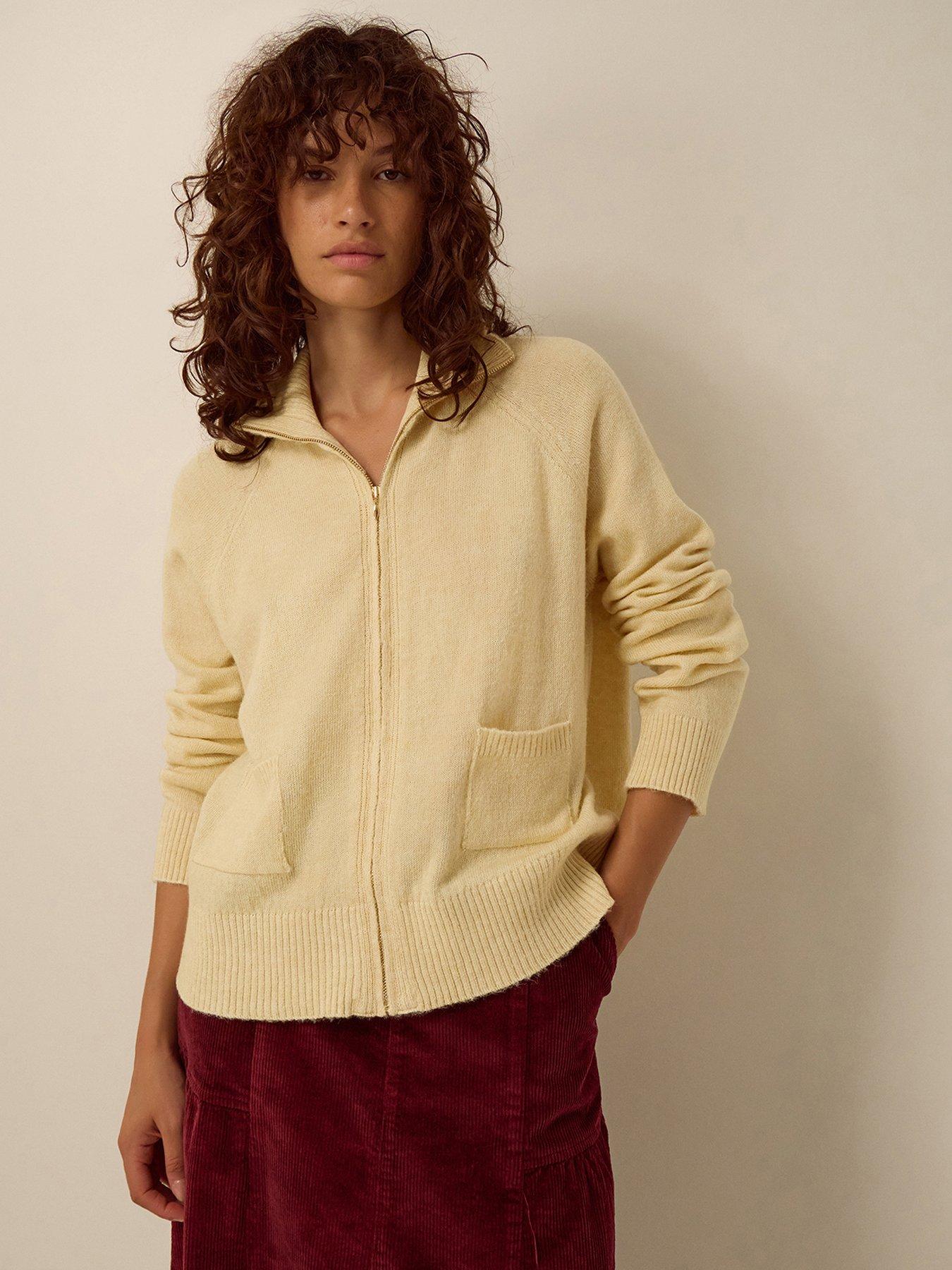 Monsoon Zoey Zip Cardigan - Yellow