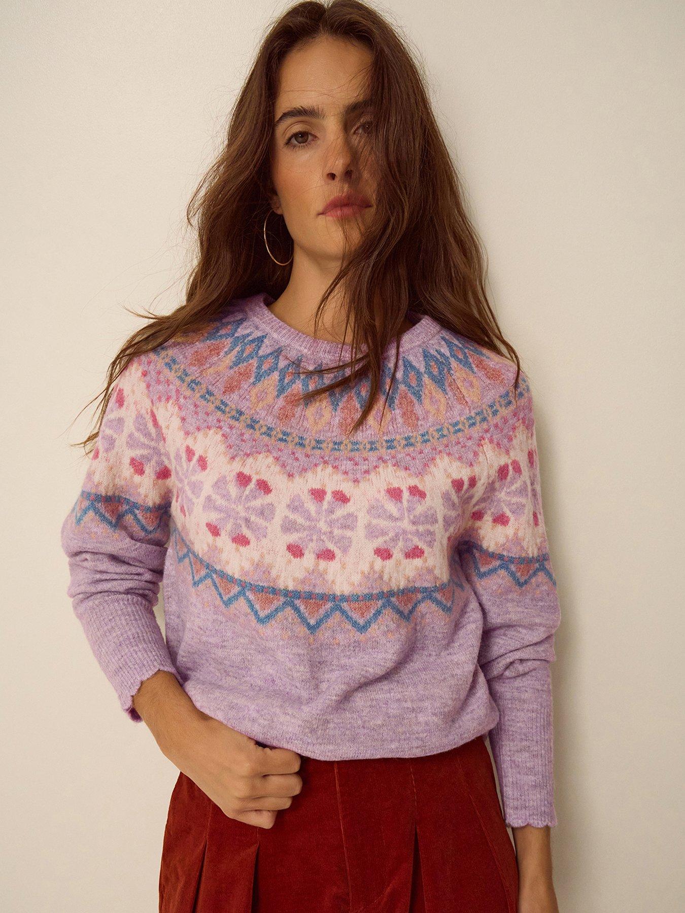 Monsoon Frey Fair Isle Jumper - Purple