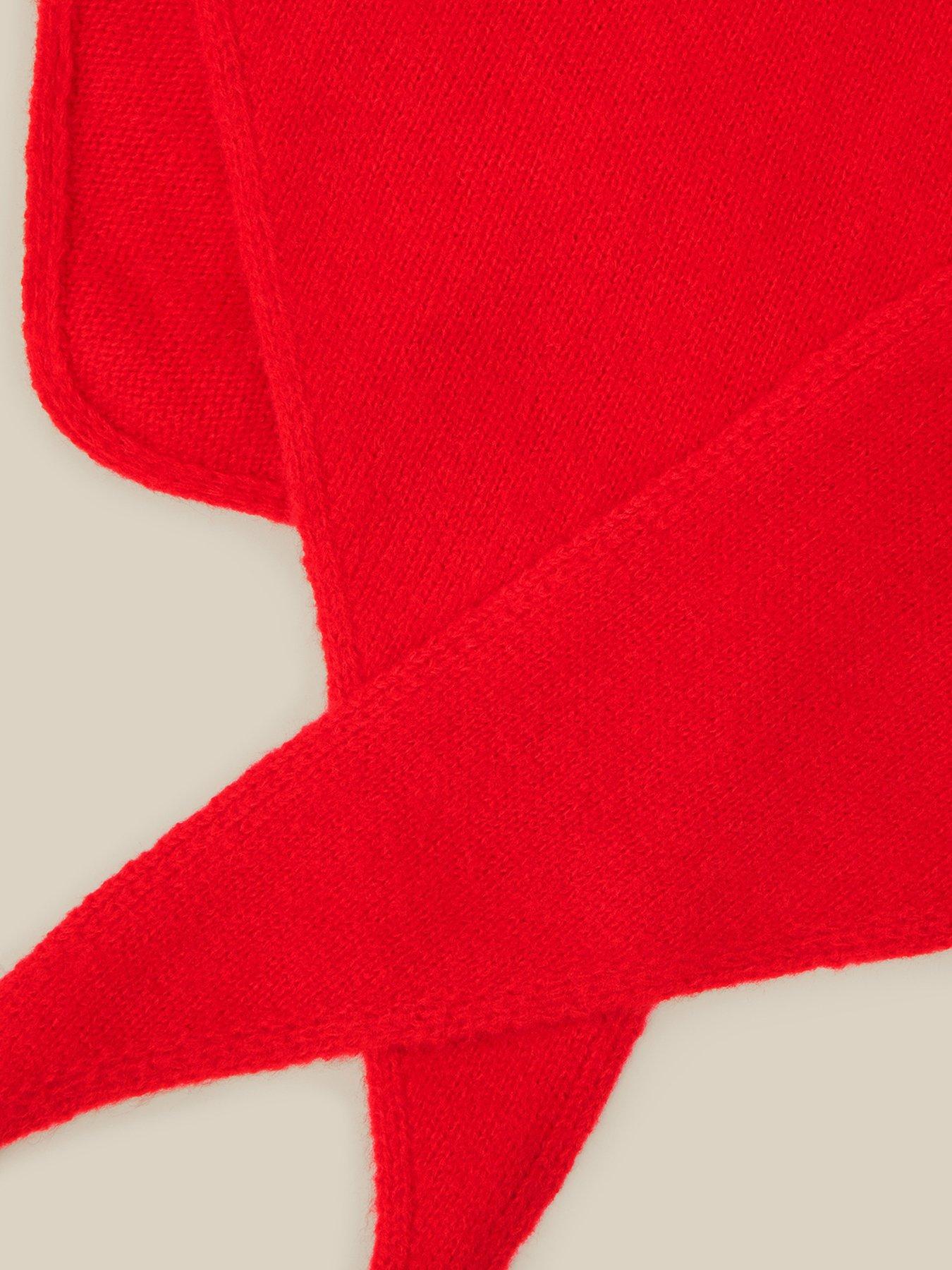 Image 2 of 2 of Monsoon Fae Knitted Triangle Scarf -&nbsp;Red