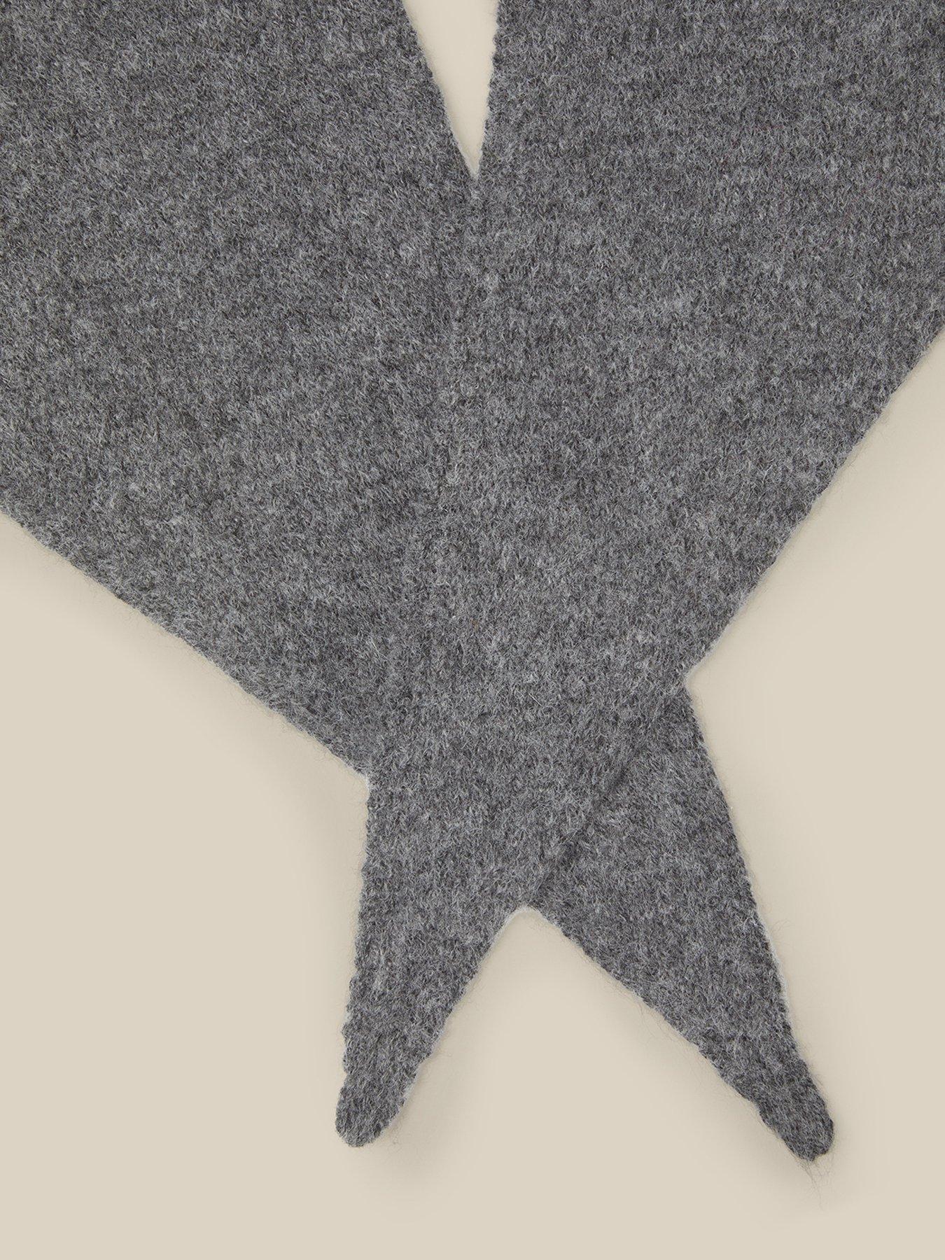 Image 2 of 2 of Monsoon Womens Triangle Soft-Touch Knit Scarf - Grey