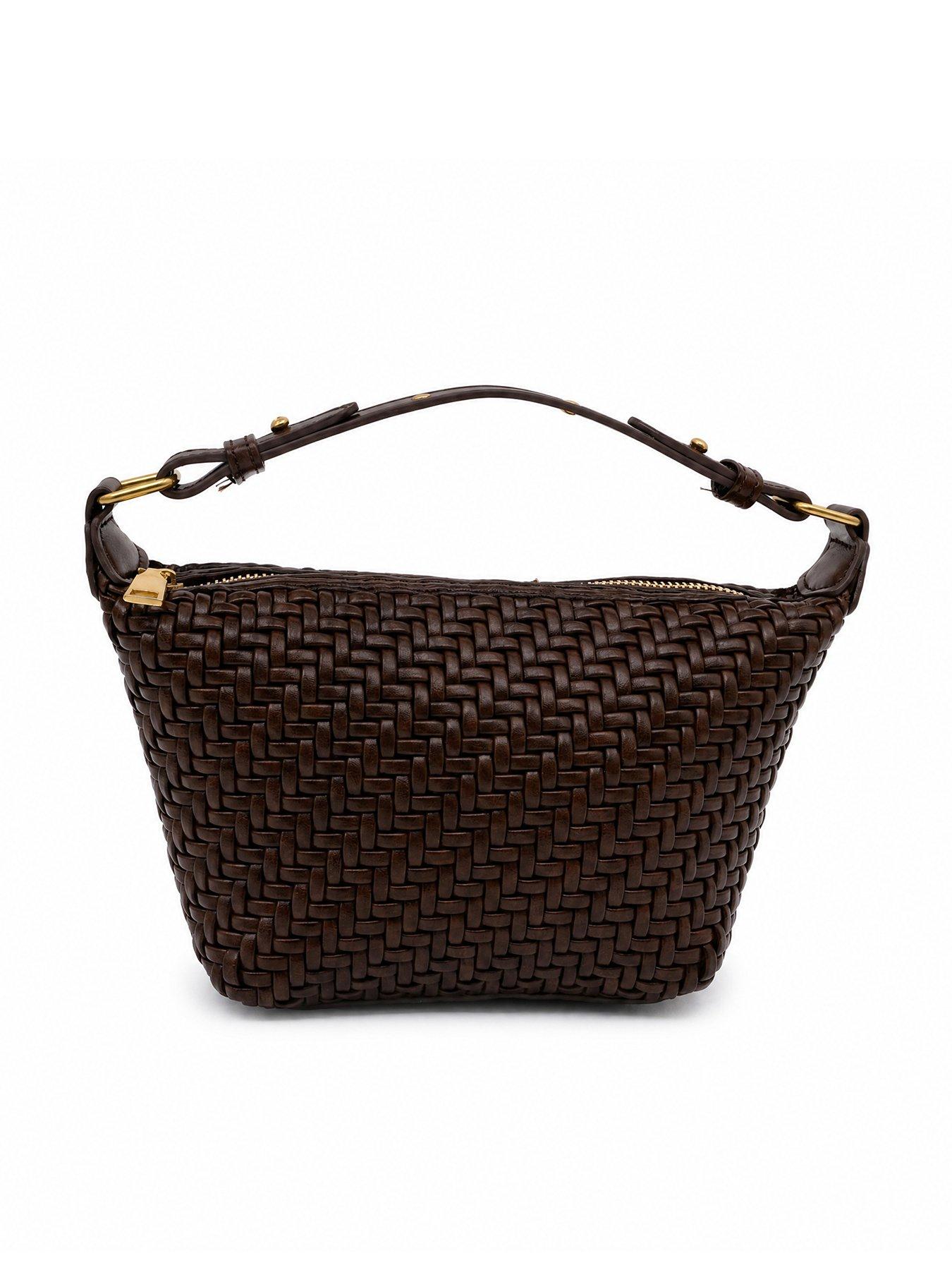 Image 1 of 4 of Glamorous Woven Shoulder Bag - Brown