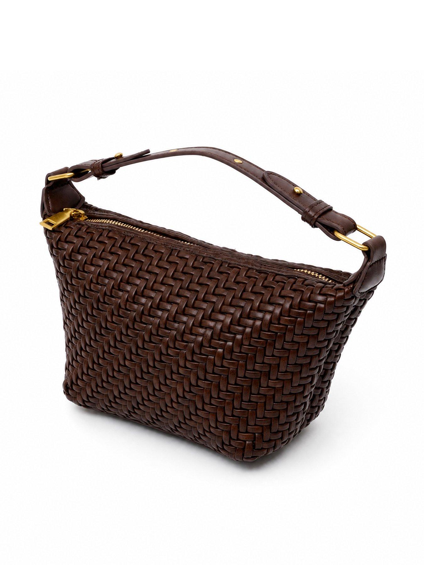 Image 3 of 4 of Glamorous Woven Shoulder Bag - Brown