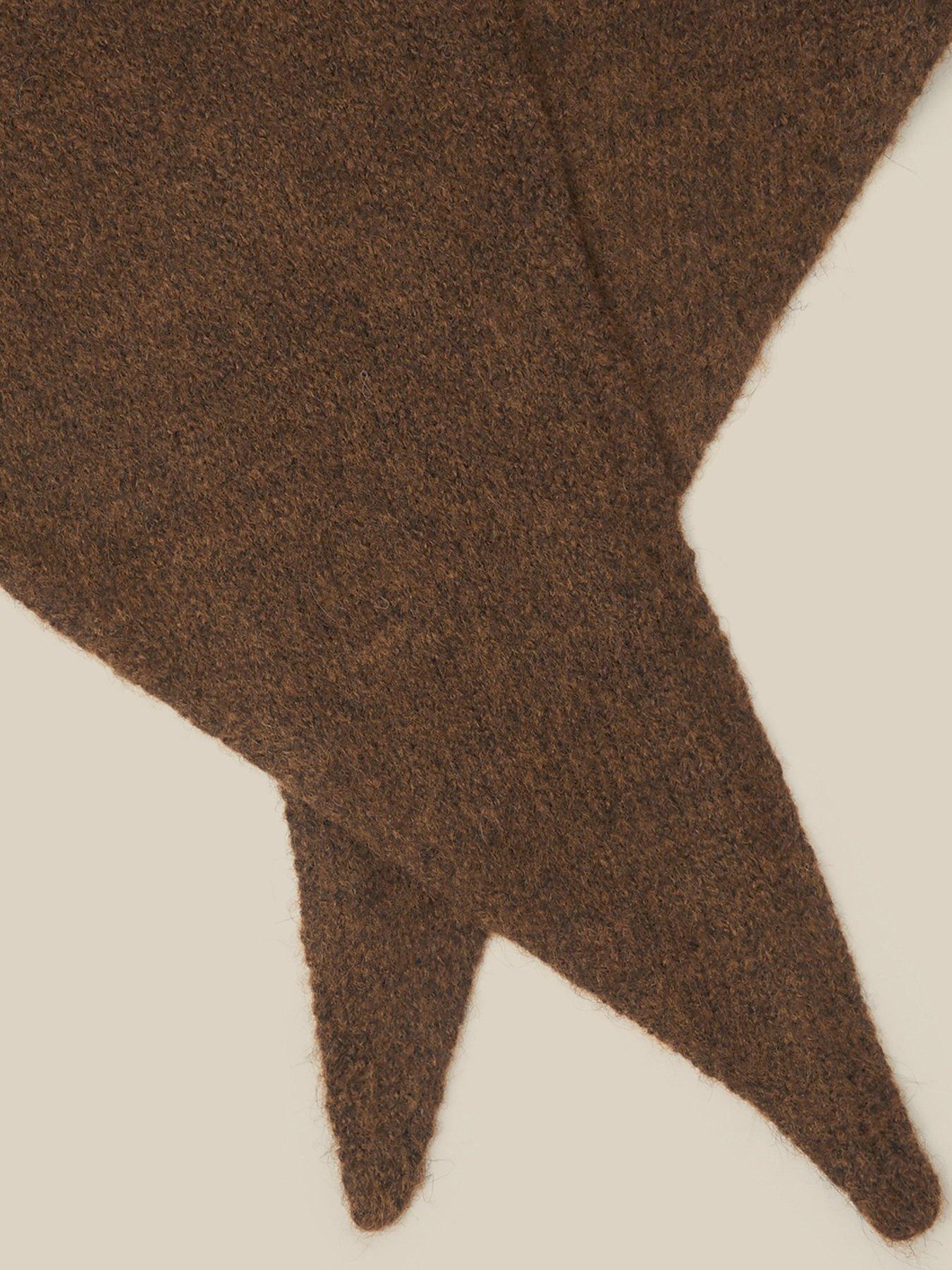 Image 2 of 2 of Monsoon Womens Ultra-Soft Knit Triangle Scarf - Brown
