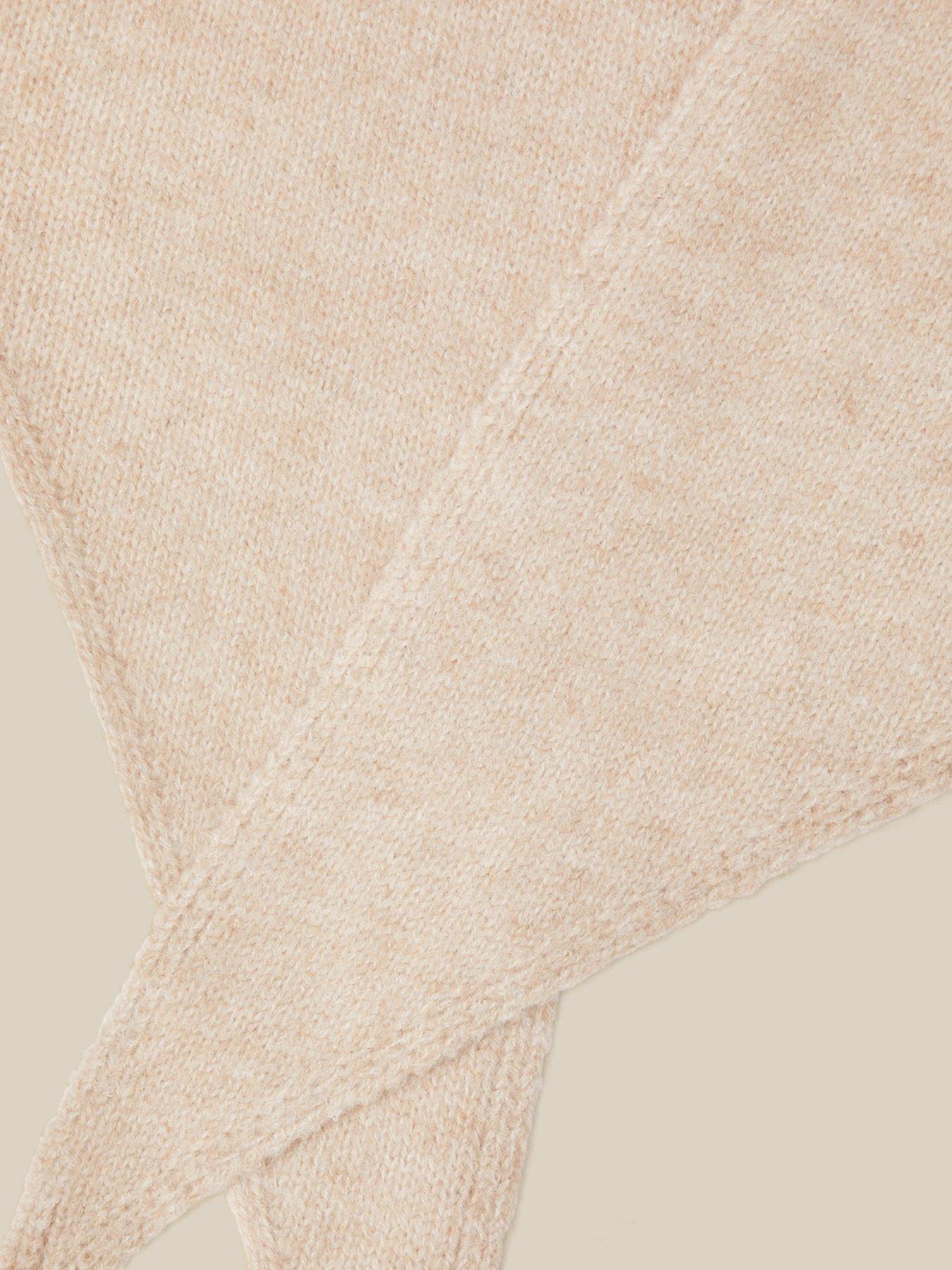Image 2 of 2 of Monsoon Womens Soft Knit Triangle Scarf - Cream