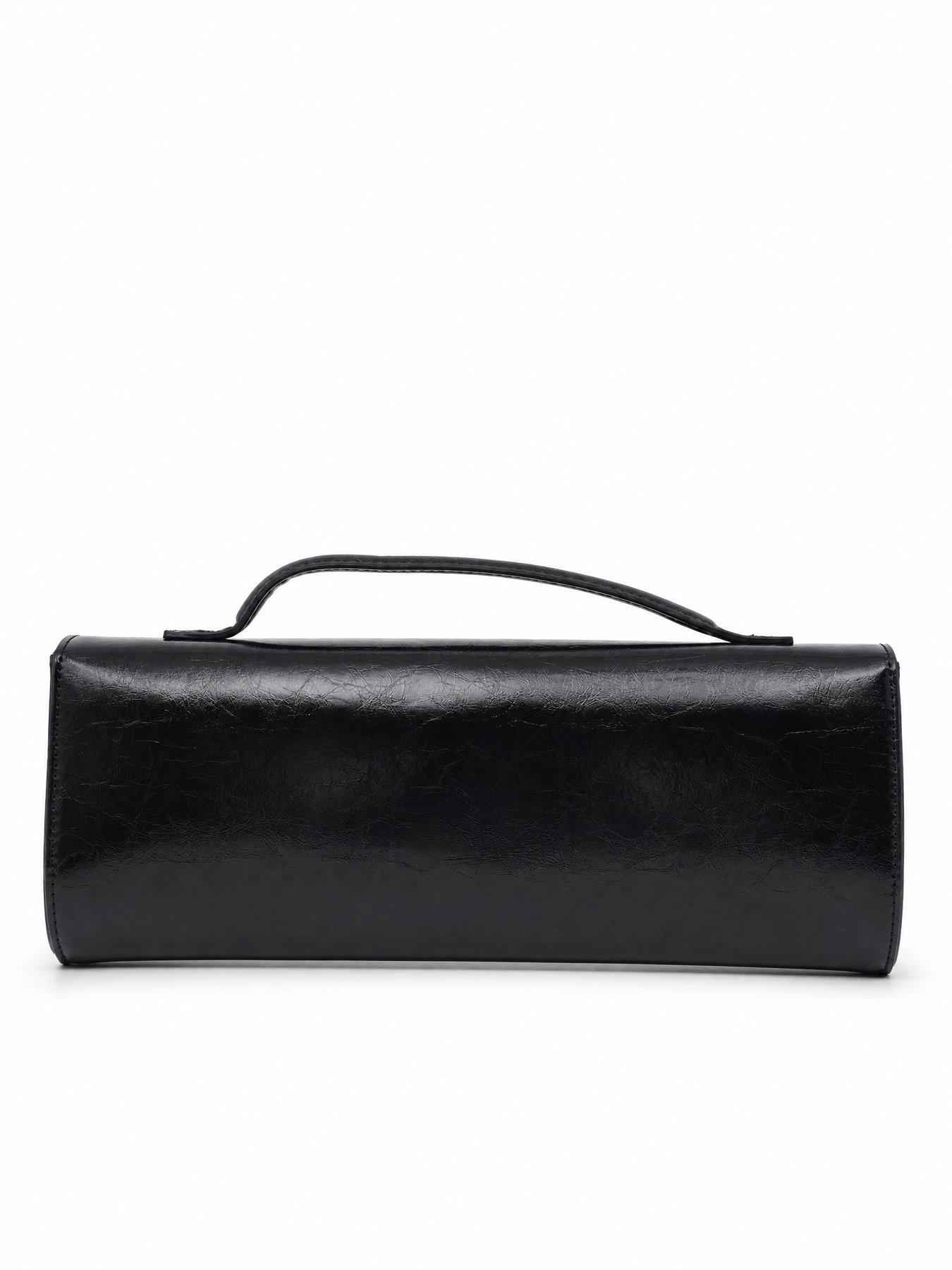 Image 4 of 5 of Glamorous Womens Top Handle Gold Chain Strap Clutch Bag - Black