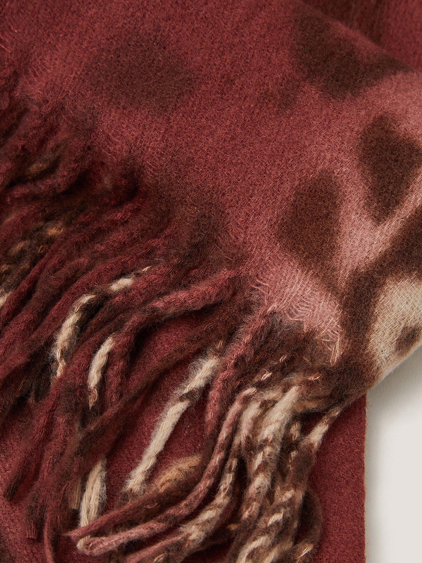 Image 2 of 3 of Monsoon Archi Animal Print Tassel Scarf - Brown