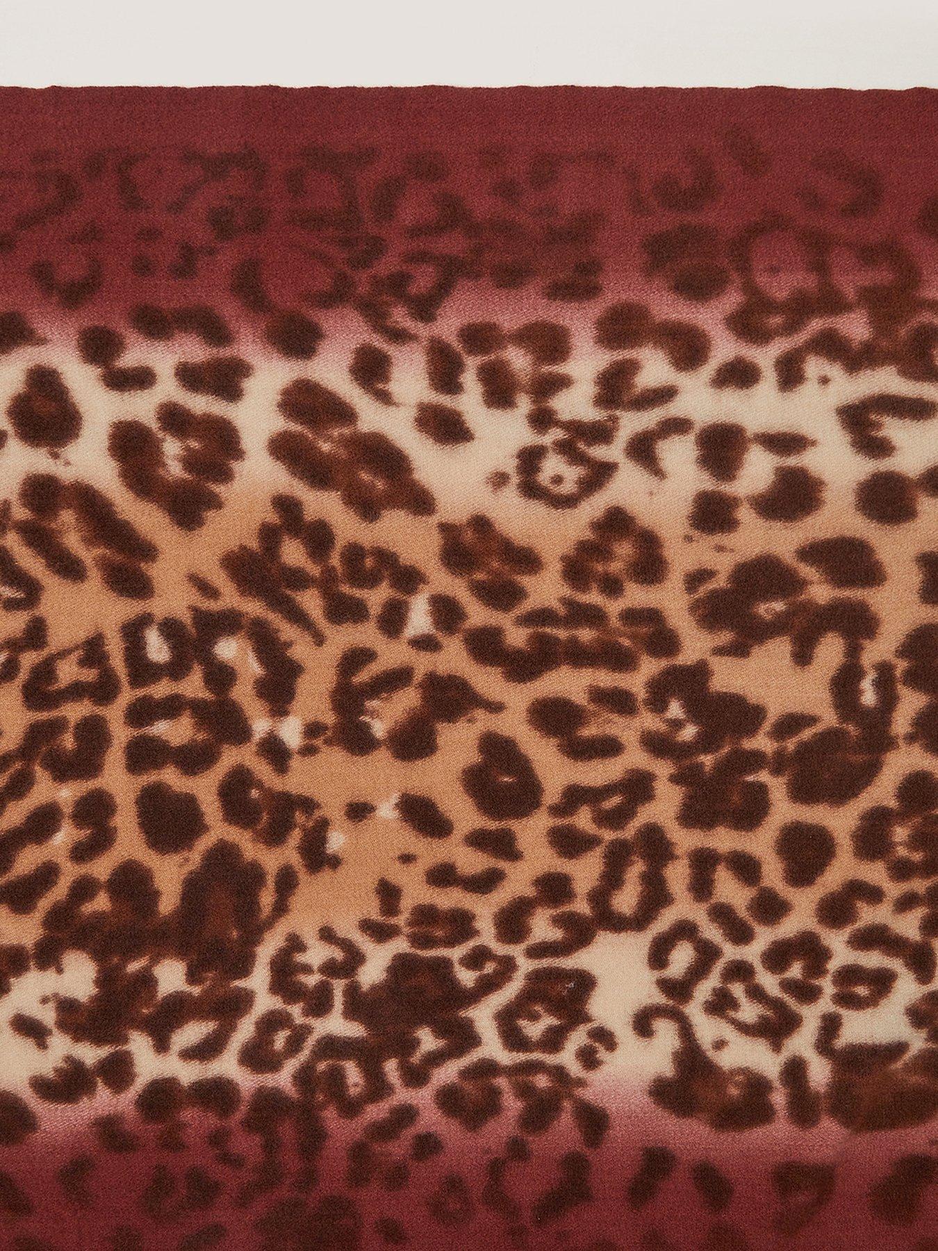 Image 3 of 3 of Monsoon Archi Animal Print Tassel Scarf - Brown