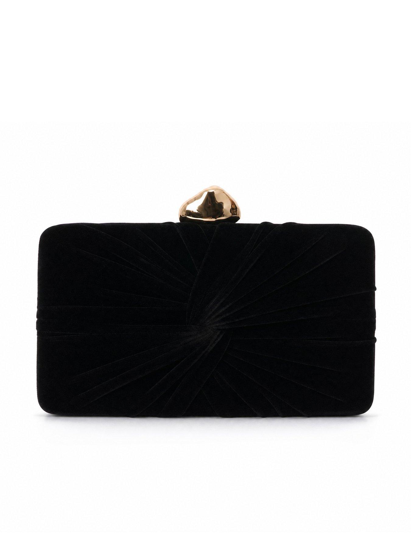 Image 3 of 5 of Glamorous Velvet Clutch Bag with Chain Shoulder Strap - Black