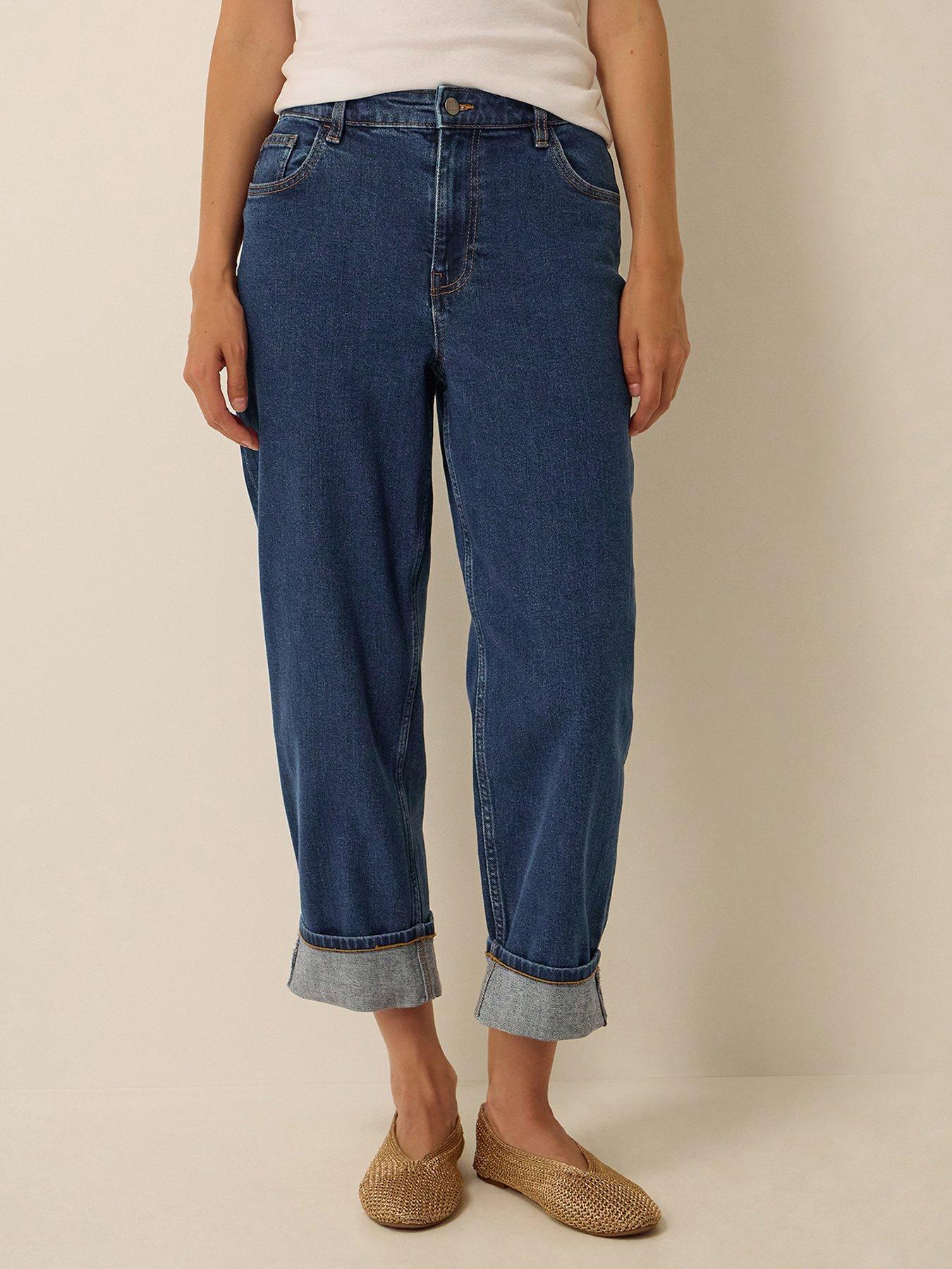 Image 1 of 4 of Monsoon Tabitha Turn Up Jeans - Blue