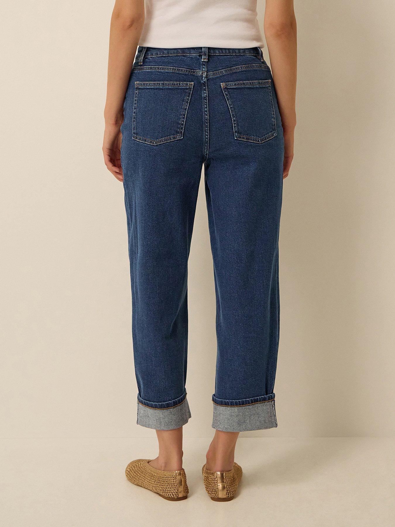 Image 2 of 4 of Monsoon Tabitha Turn Up Jeans - Blue