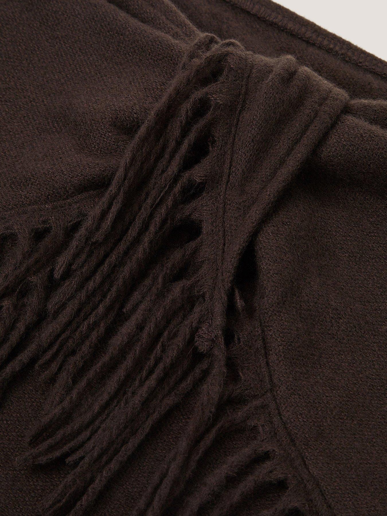 Image 2 of 2 of Monsoon Beatrice Knit Triangle Scarf - Brown