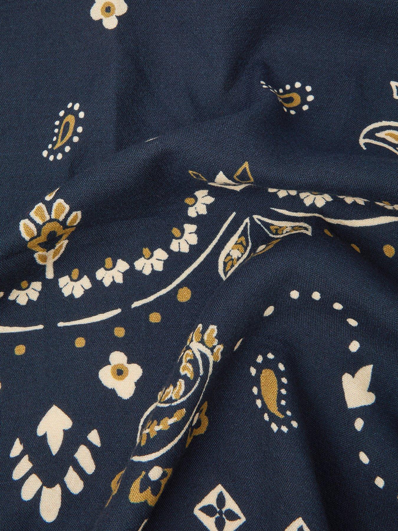 Image 2 of 2 of Monsoon Jamelia Large Floral Scarf - Blue