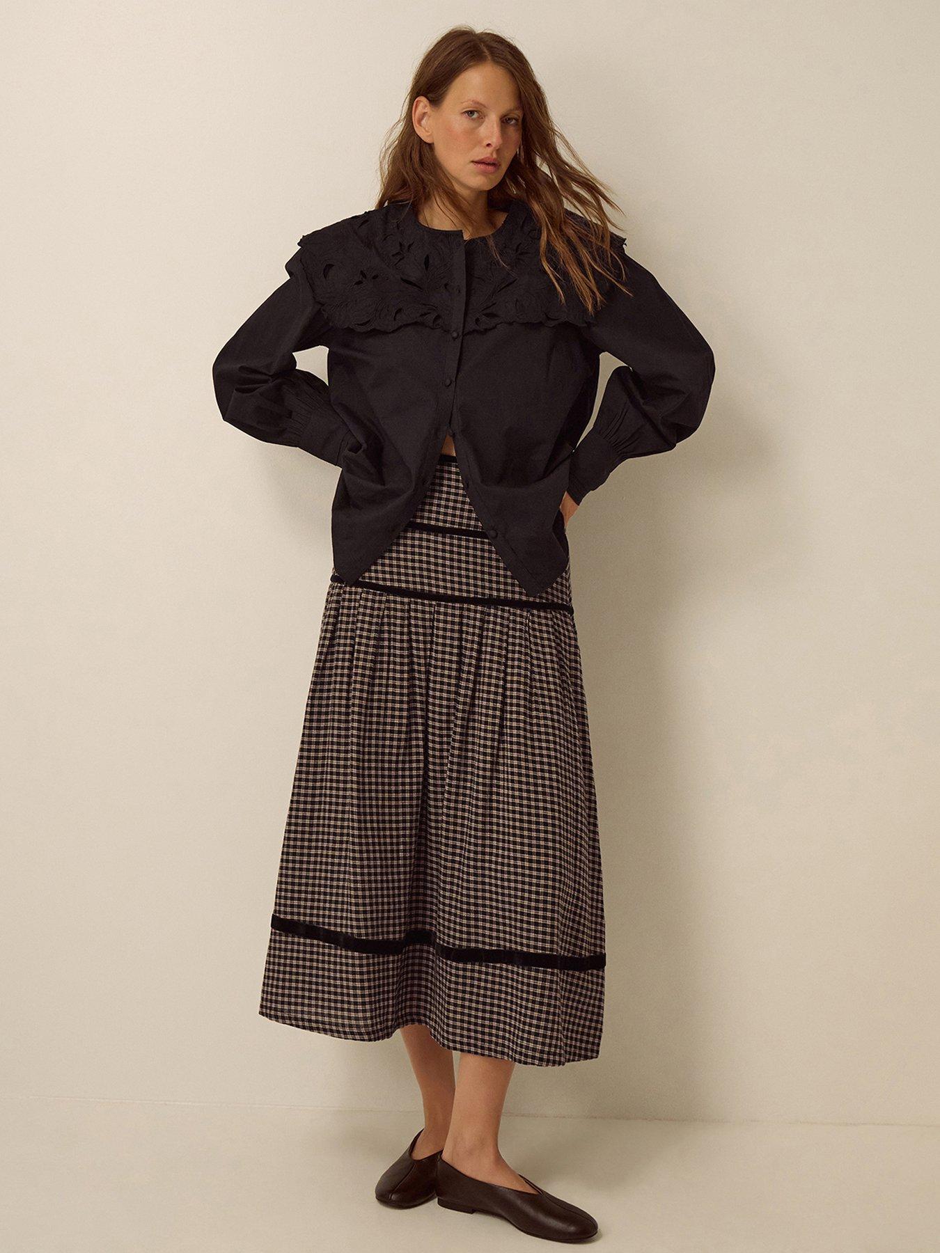 Monsoon Elise Check Skirt