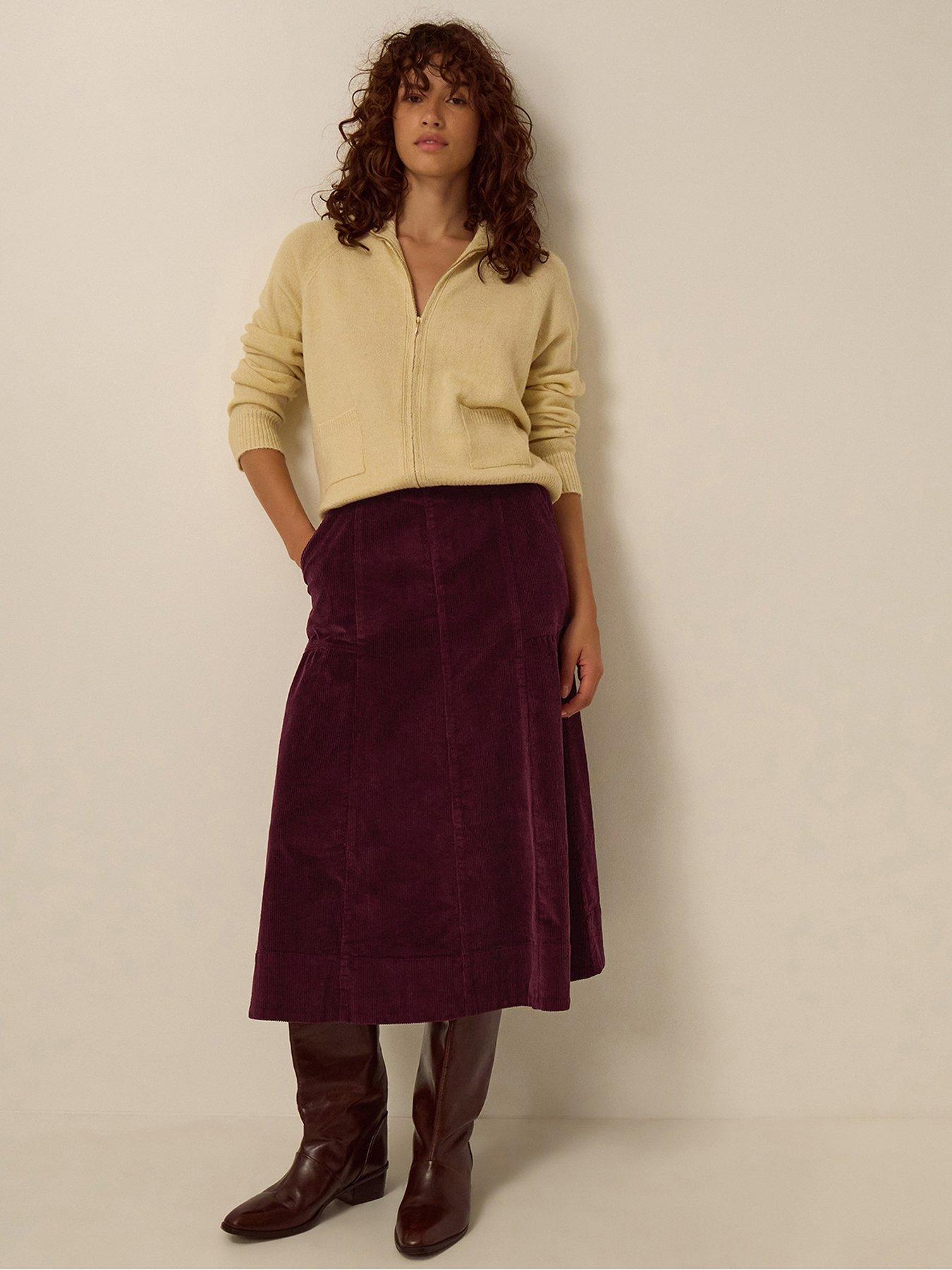 Image 1 of 4 of Monsoon Yasmin Cord Skirt