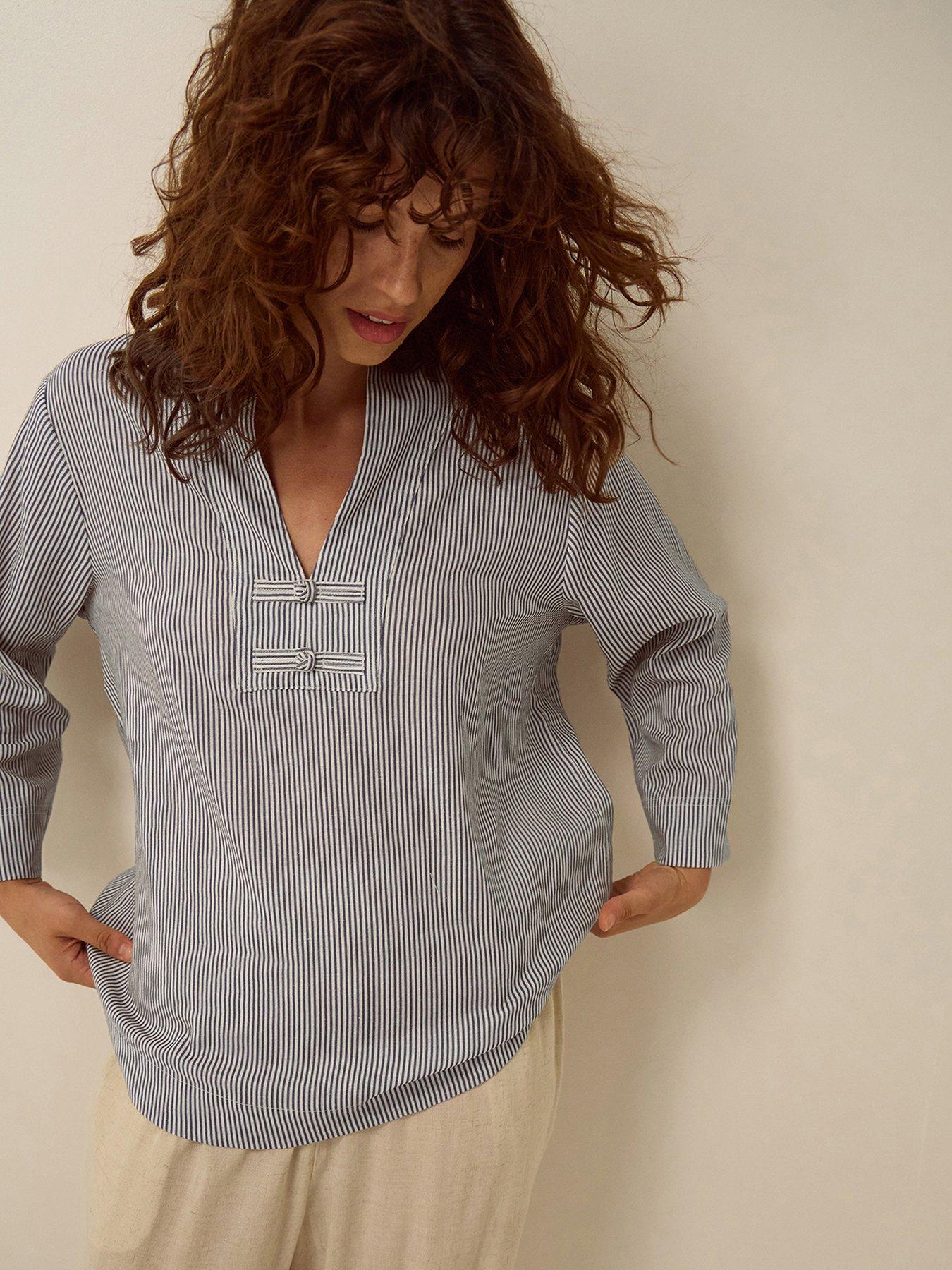 Monsoon Alexa Striped Top - Blue