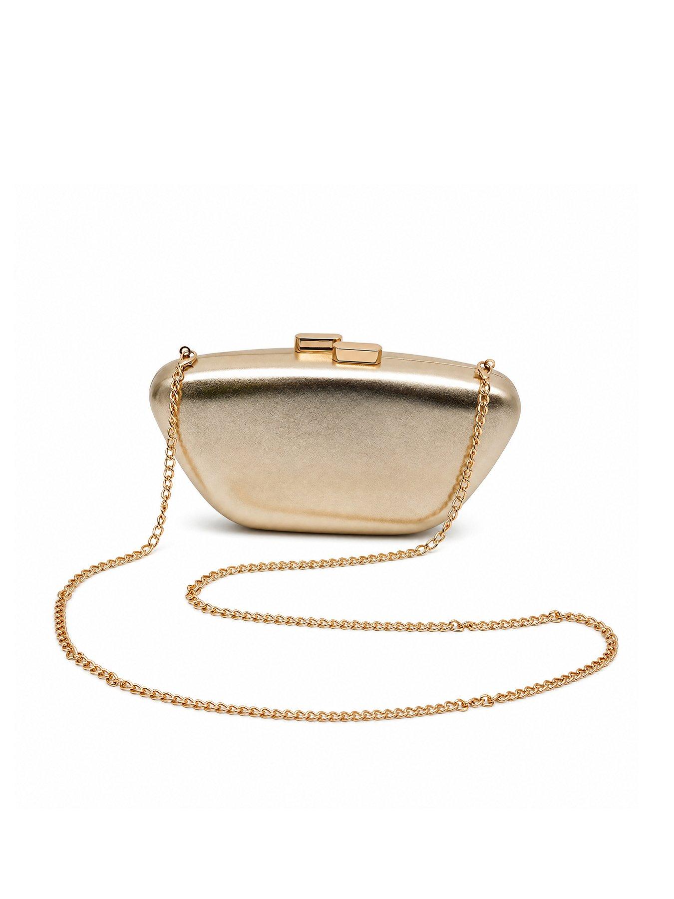 Image 1 of 5 of Glamorous Metallic Clutch Bag - Gold