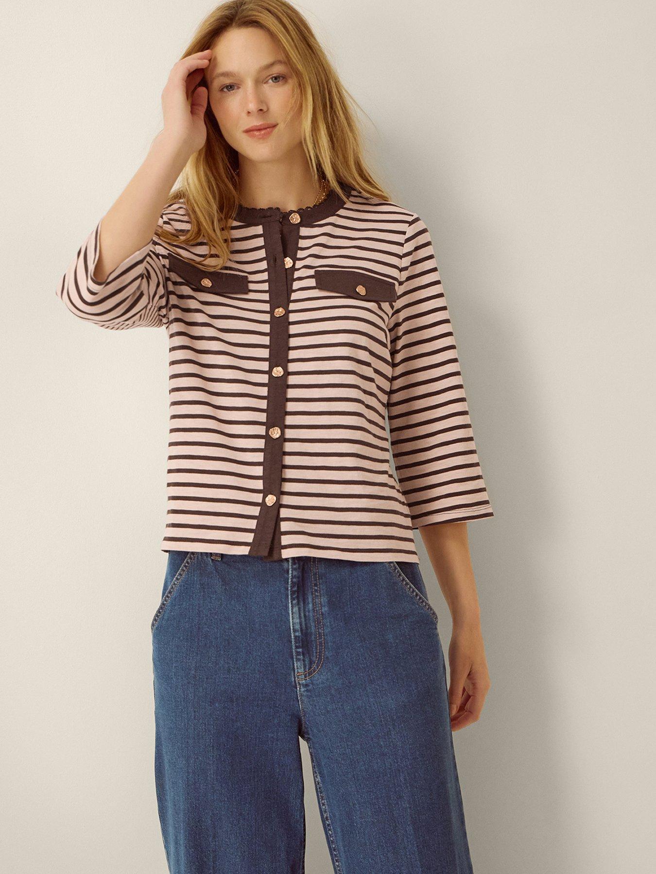 Monsoon Shania Stripe Jersey Top