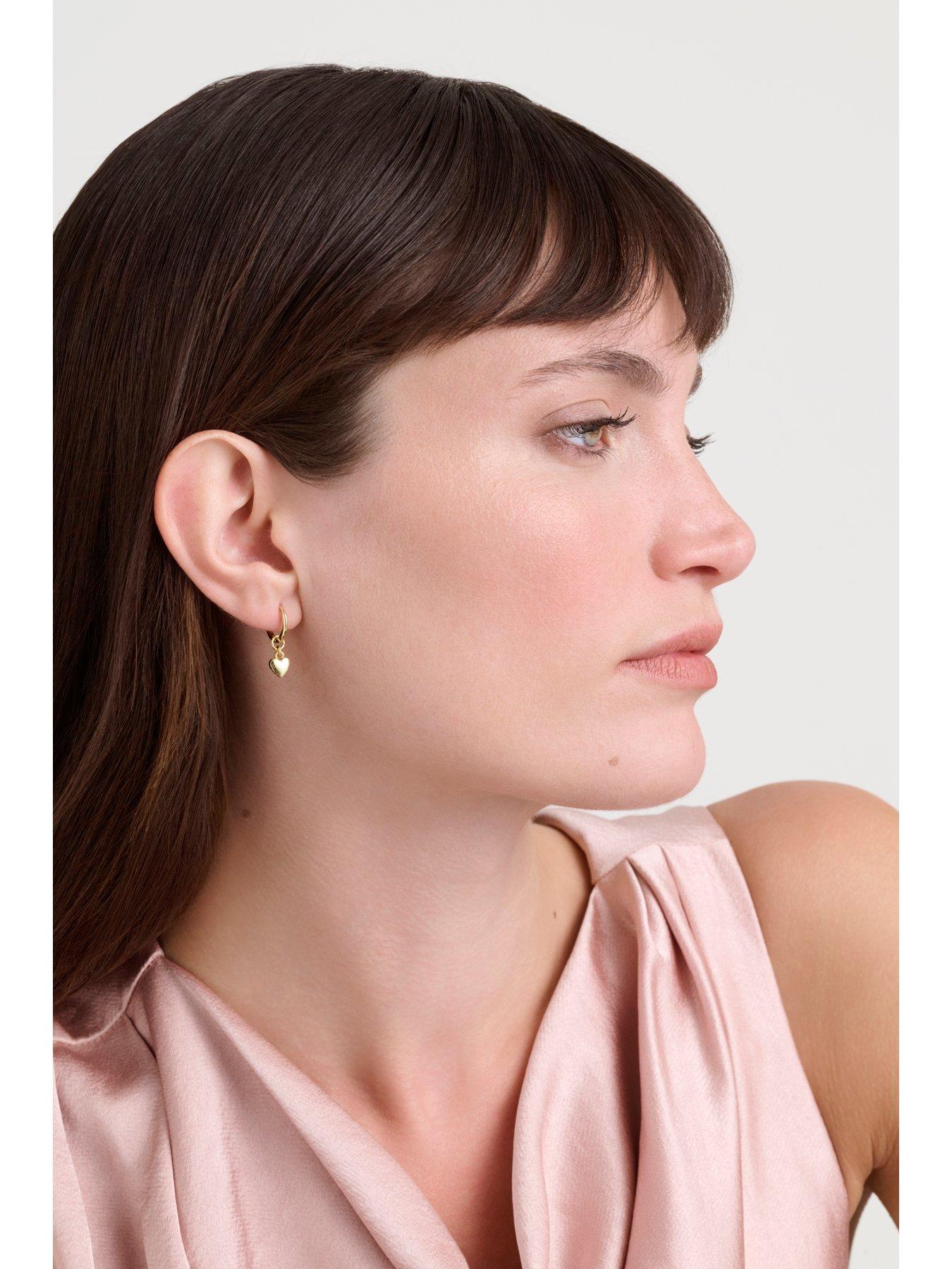 Image 4 of 5 of Ted Baker HARRYE: Tiny Heart Huggie Earrings