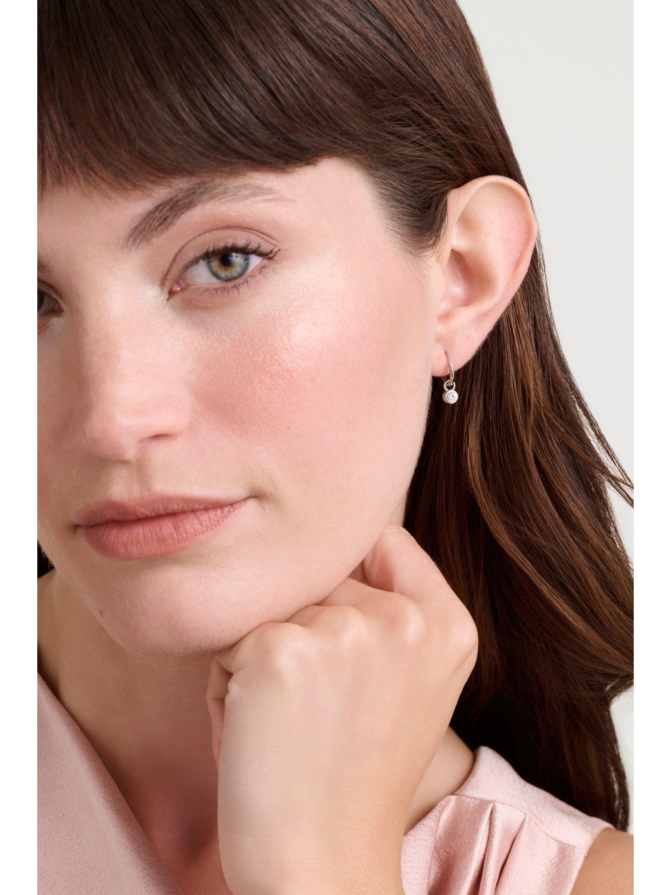 Image 4 of 6 of Ted Baker SINALAA: Crystal Huggie Earrings