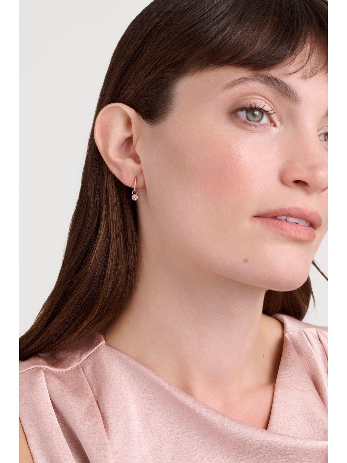 Image 4 of 6 of Ted Baker SINALAA: Crystal Huggie Earrings