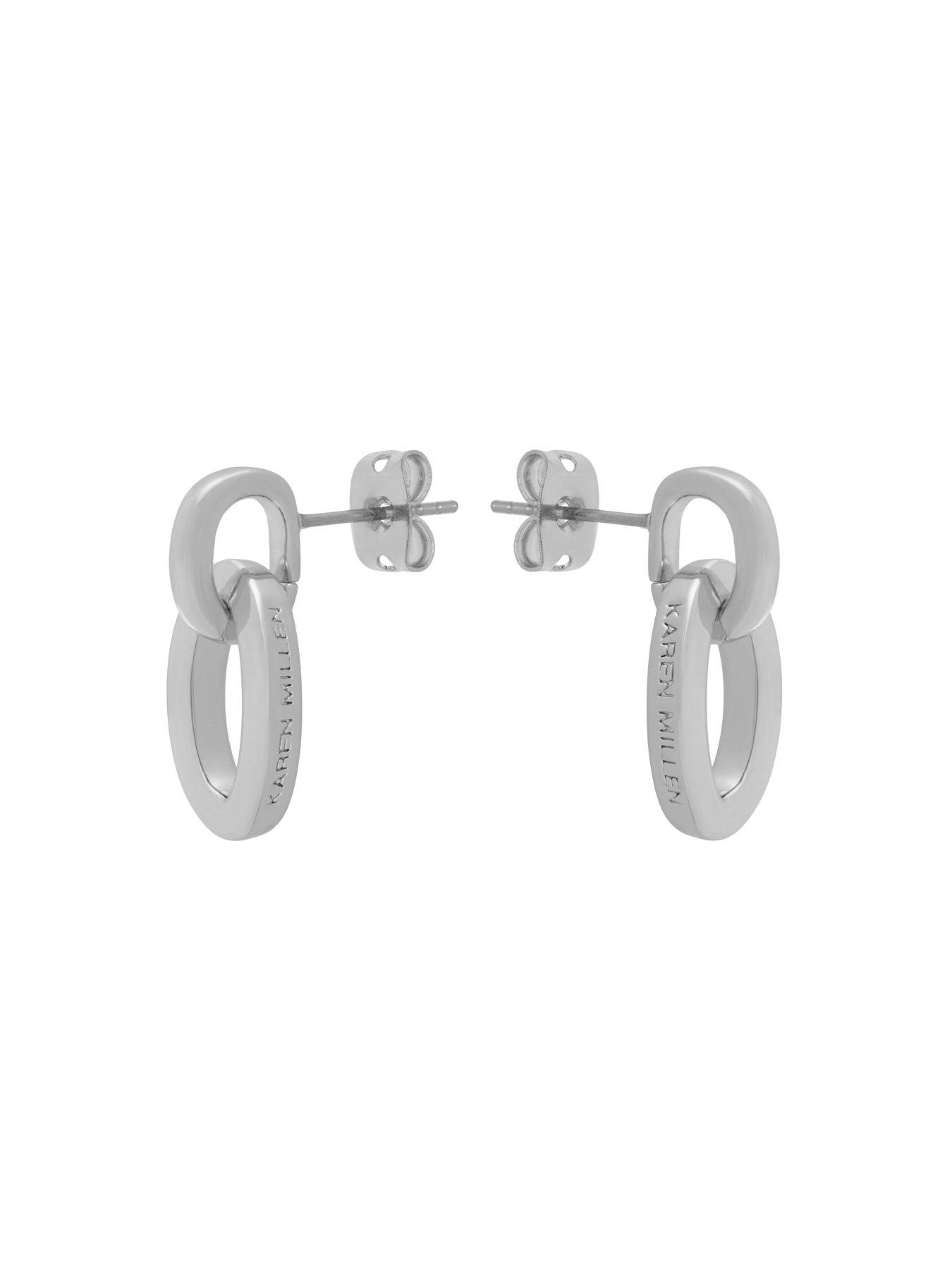Image 3 of 7 of Karen Millen Chain Link Drop Earrings