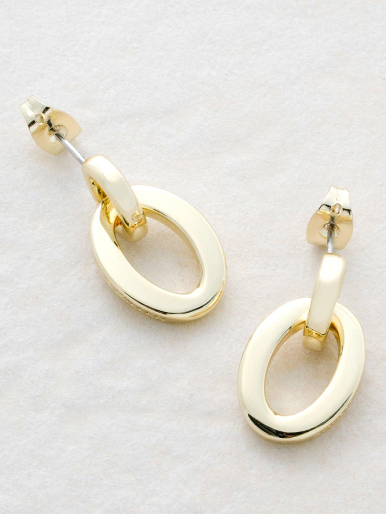 Image 1 of 7 of Karen Millen Chain Link Drop Earrings