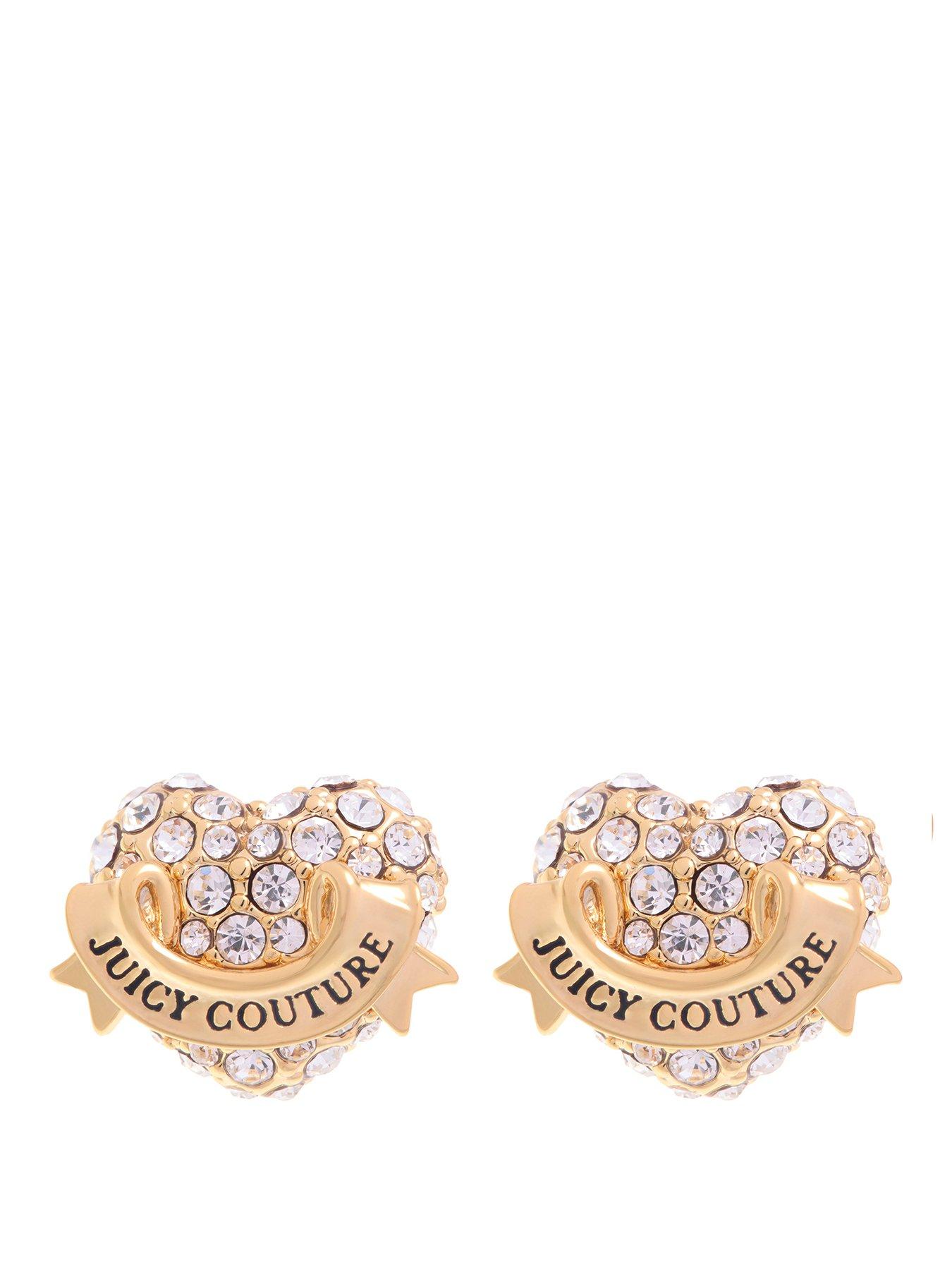 Juicy Couture Crystal Icon Heart Stud Earrings