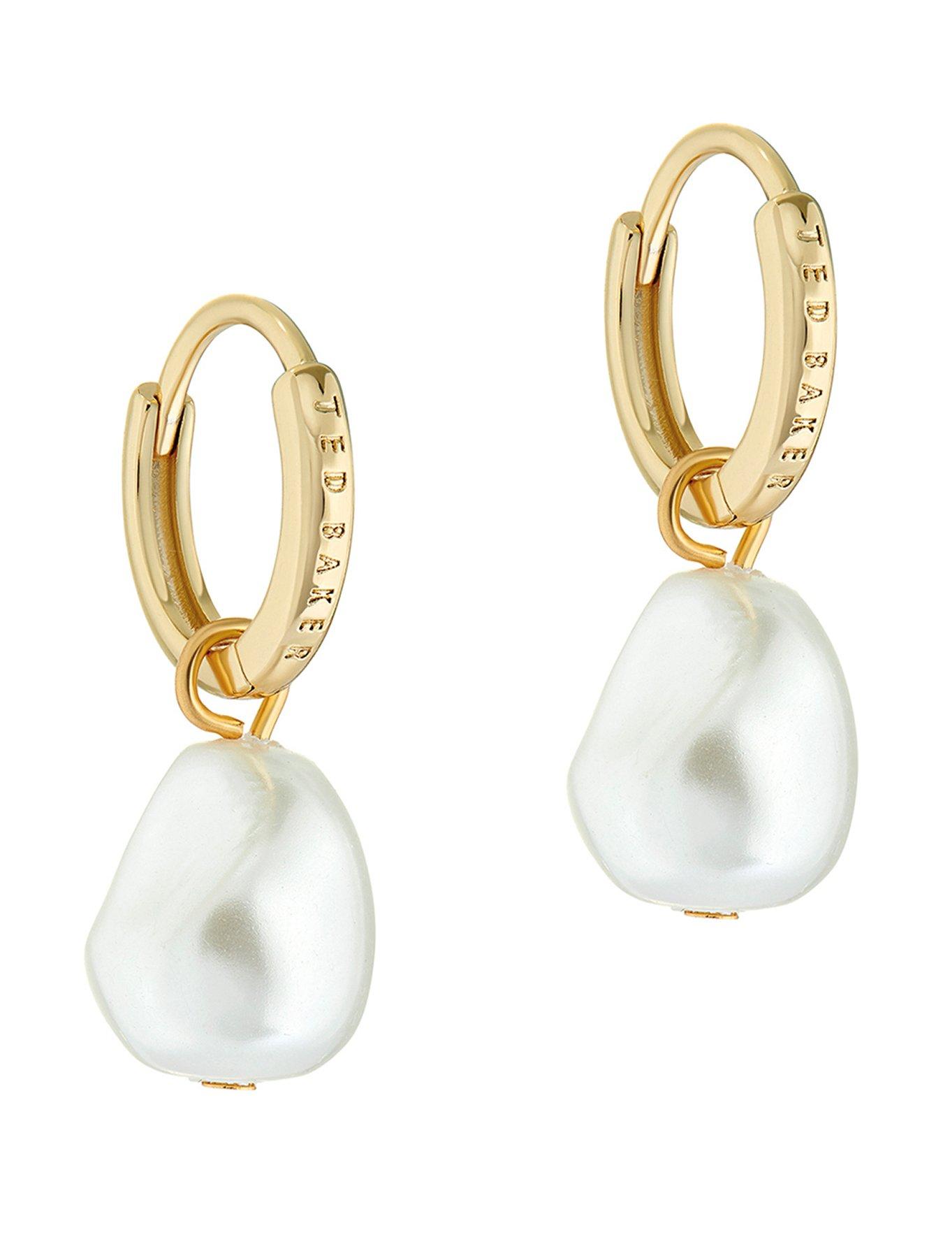 Image 1 of 5 of Ted Baker PERIAA: Pearl Huggie Earrings